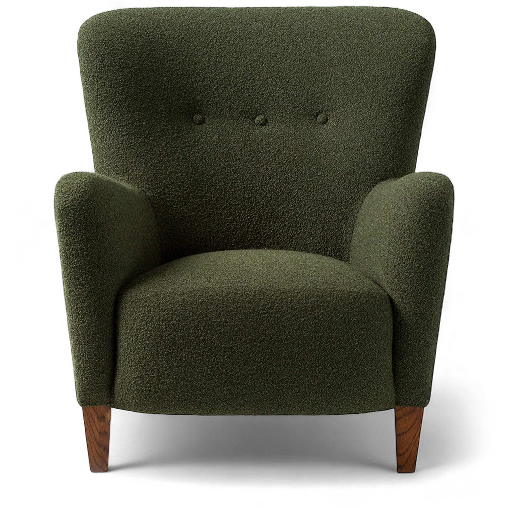 dagmar - ryo chair embrace barr fumed oak - fåtöljer - hans hansen - grön - trä/textilmaterial