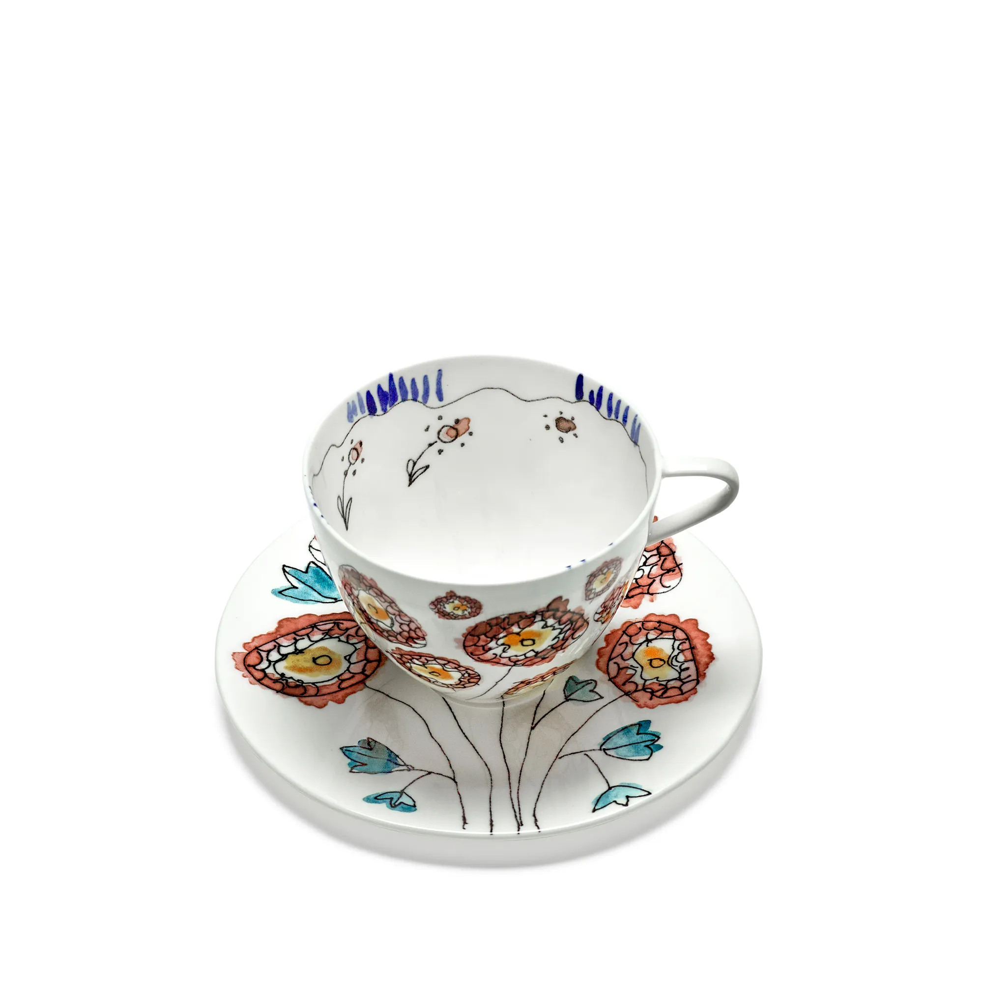 Cappuccino Cup & Saucer Anemone Milk