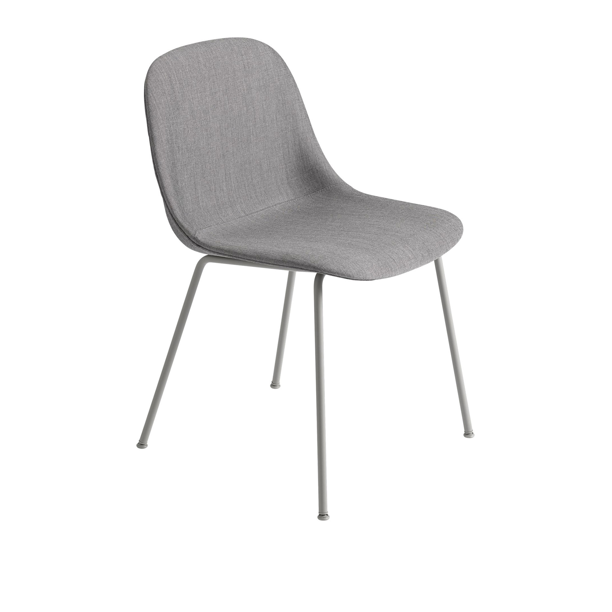 Muuto - Fiber Side Chair, Tube Base, Remix 133/Grey - Spisestoler - Iskos-Berlin - Grå - Metall/Syntetisk/Ull