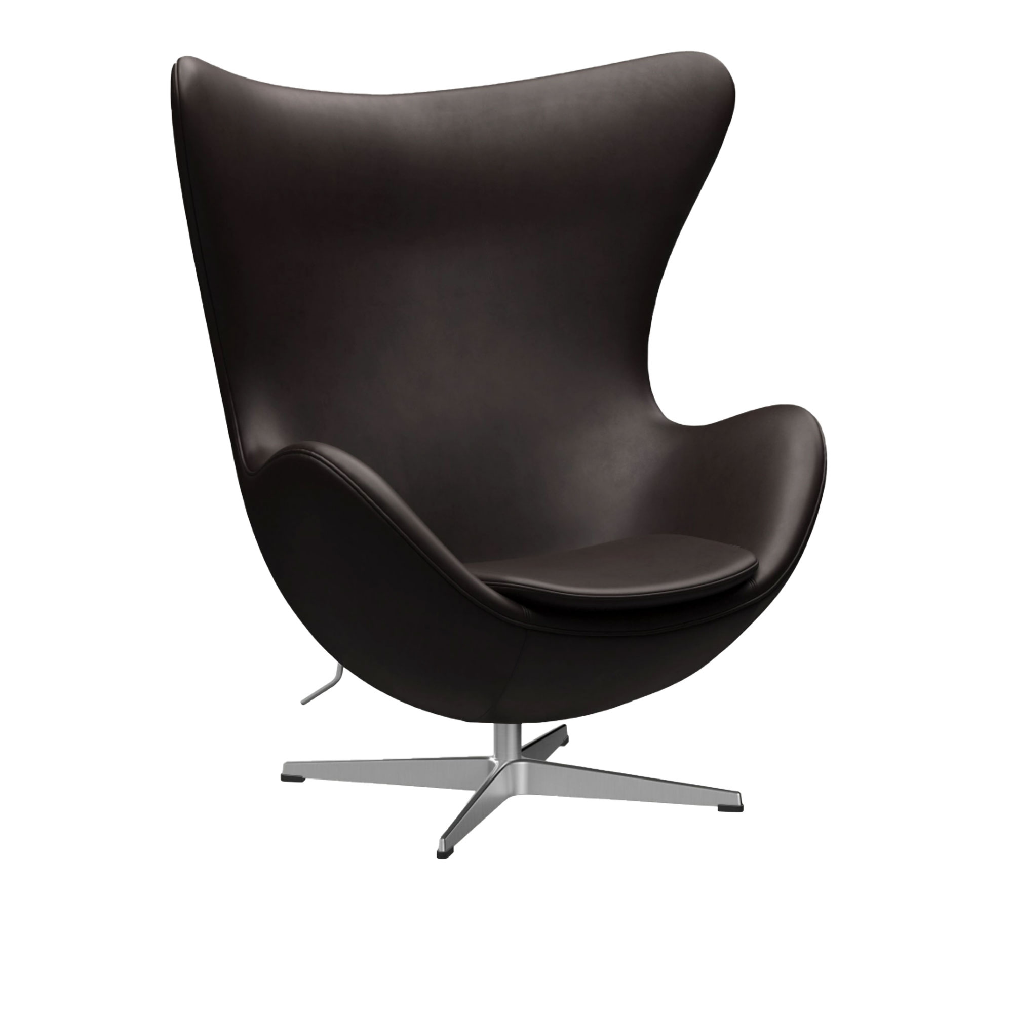 Fritz Hansen - 3316 Ägget, Läder, Grace Dark Brown - Fåtöljer - Arne Jacobsen - Brun - Läder/Metall/Skum | Möbler - Fåtöljer Och Puffar - Fåtöljer | Möbelexperten