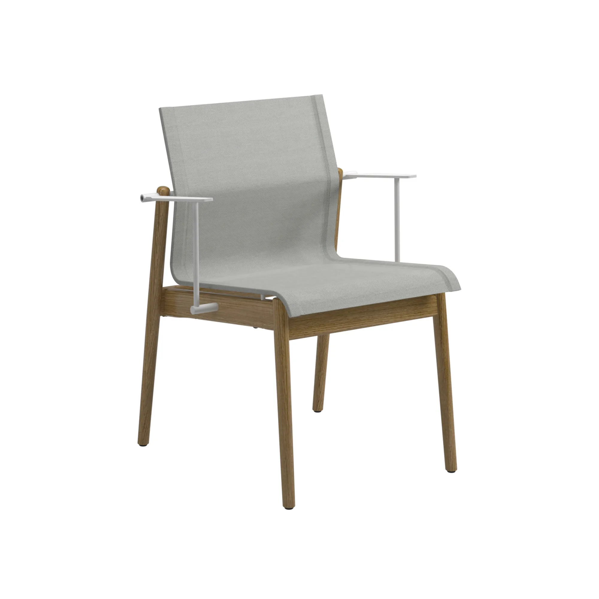 Sway Teak Stacking Chair with Arms