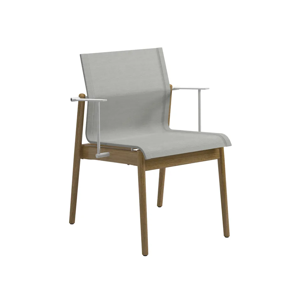Sway Teak Stacking Chair with Arms