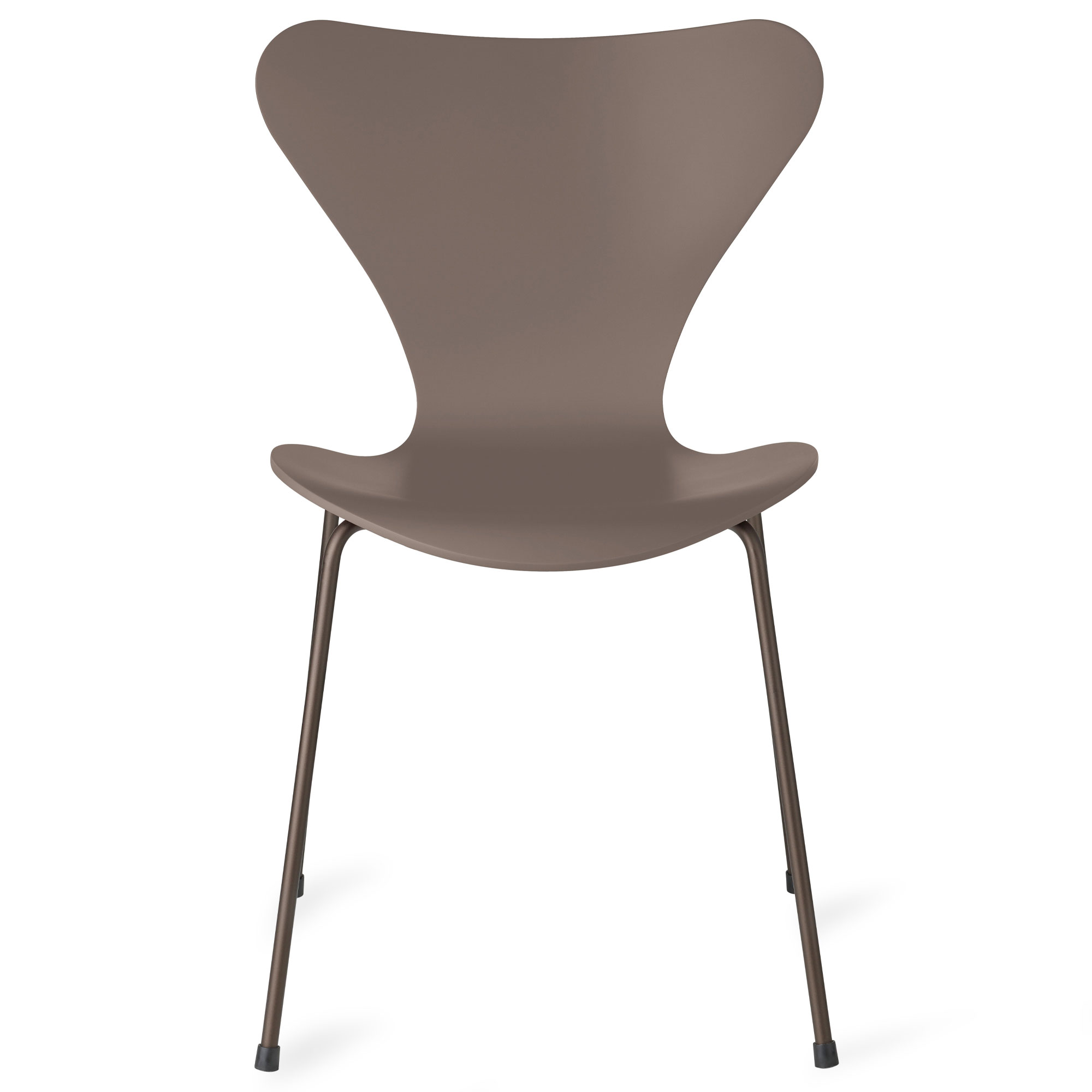 Fritz Hansen - Sjuan 3107 stol lackerad bokfan&eacute;r brown bronze / deep clay - Matstolar - Arne Jacobsen - Beige,Gr&aring; - Metall/Tr&auml;