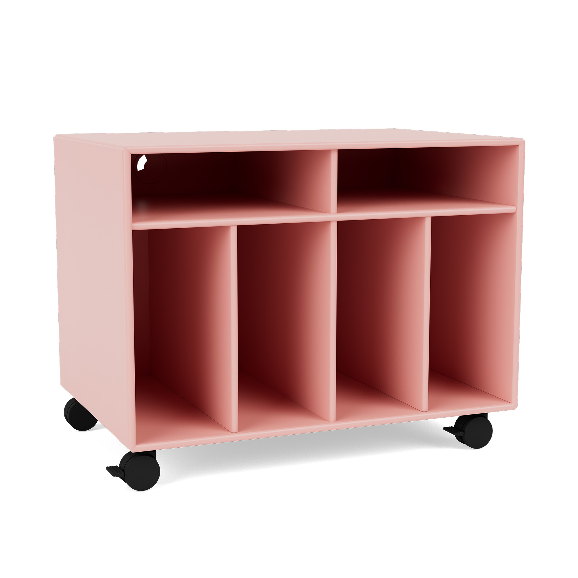 montana - spin i vinyl storage, 05-castorscr70black, 167 ruby - tv-bänkar - peter j. lassen - rosa - mdf