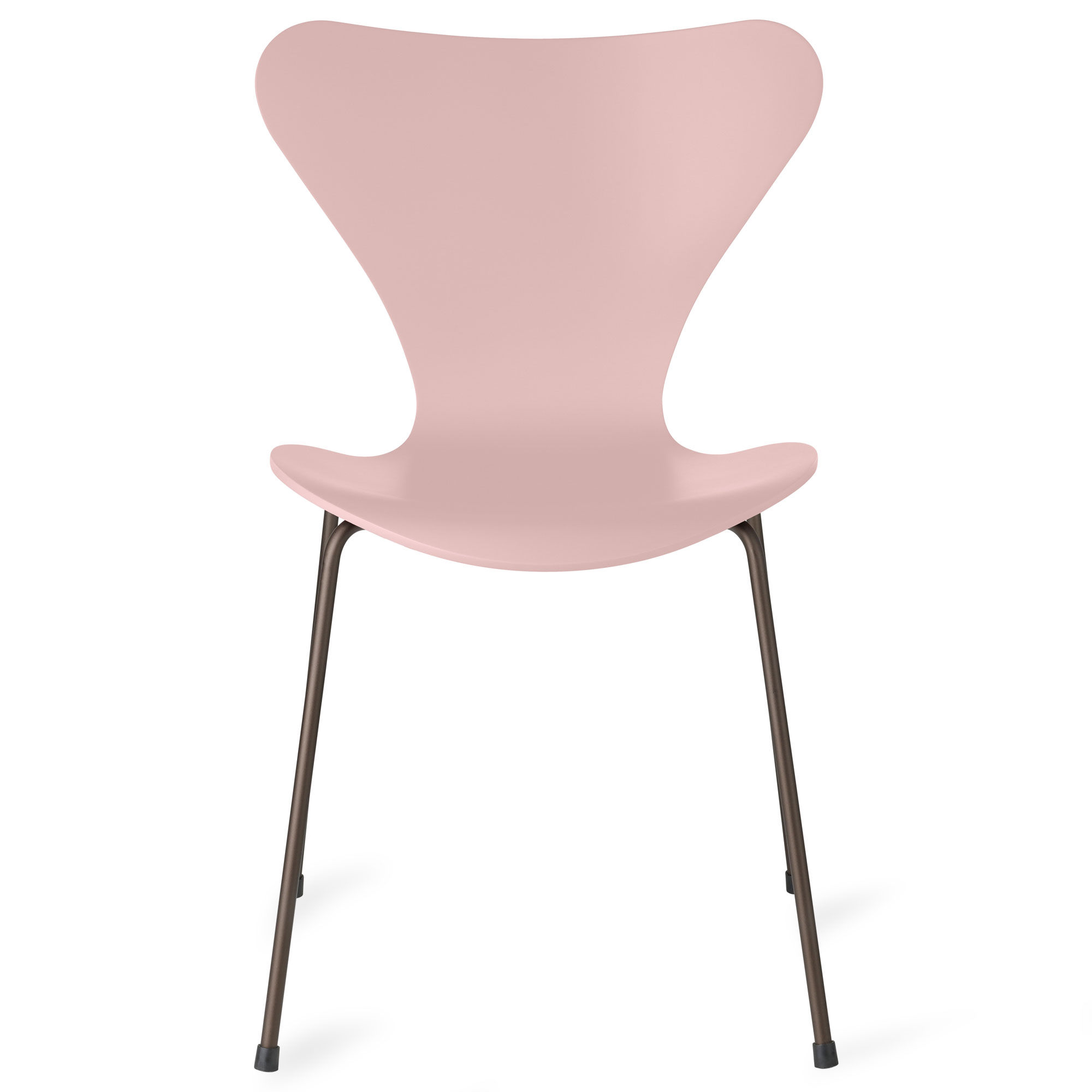 Fritz Hansen - Sjuan 3107 stol lackerad bokfanér brown bronze / pale rose - Matstolar - Arne Jacobsen - Rosa - Metall/Trä | Möbler - Stolar Och Pallar - Matstolar | Möbelexperten