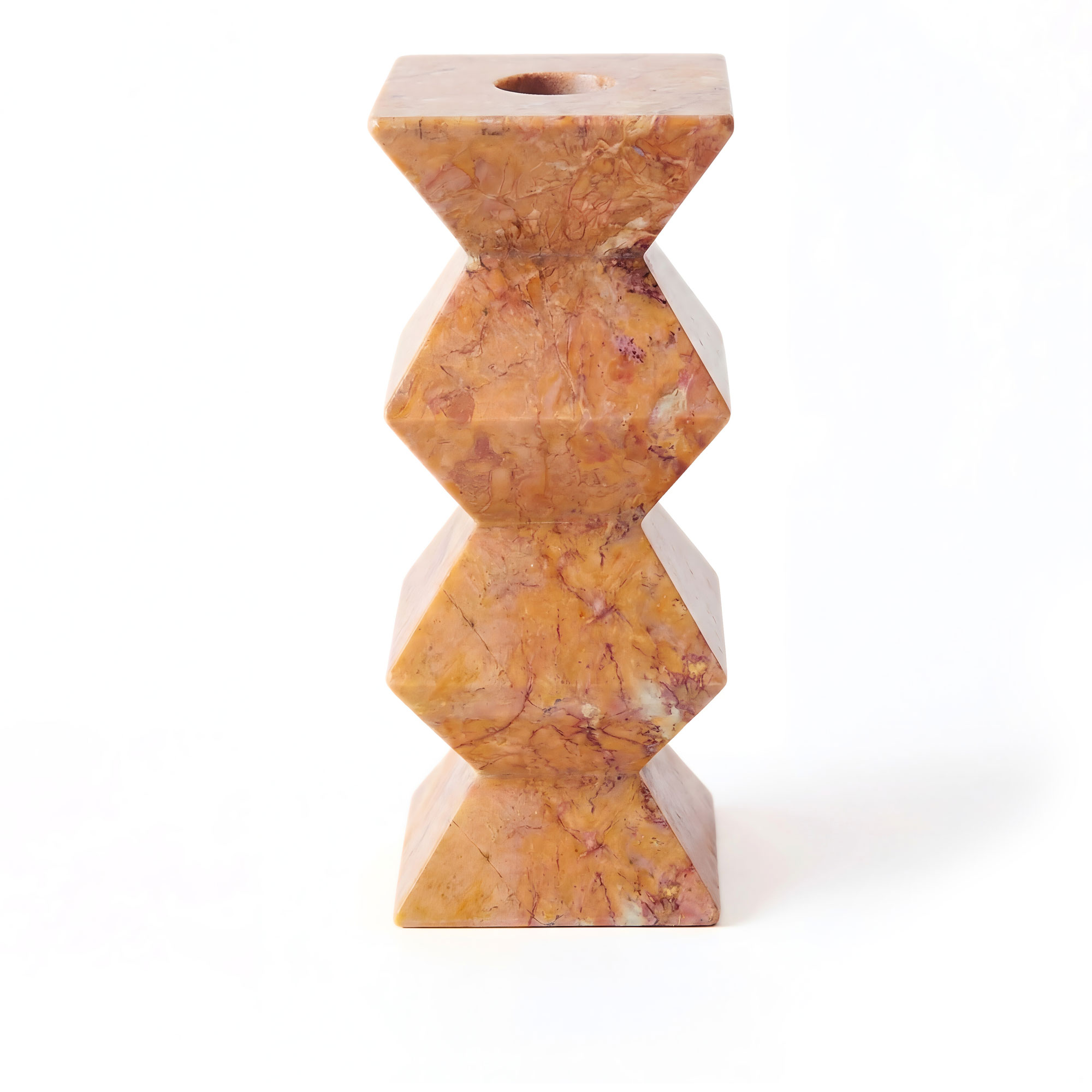 Dusty Deco - Totem Candle Holder Red Marble  High - Ljusstakar - Edin & Lina Kjellvertz - R&ouml;d - Sten
