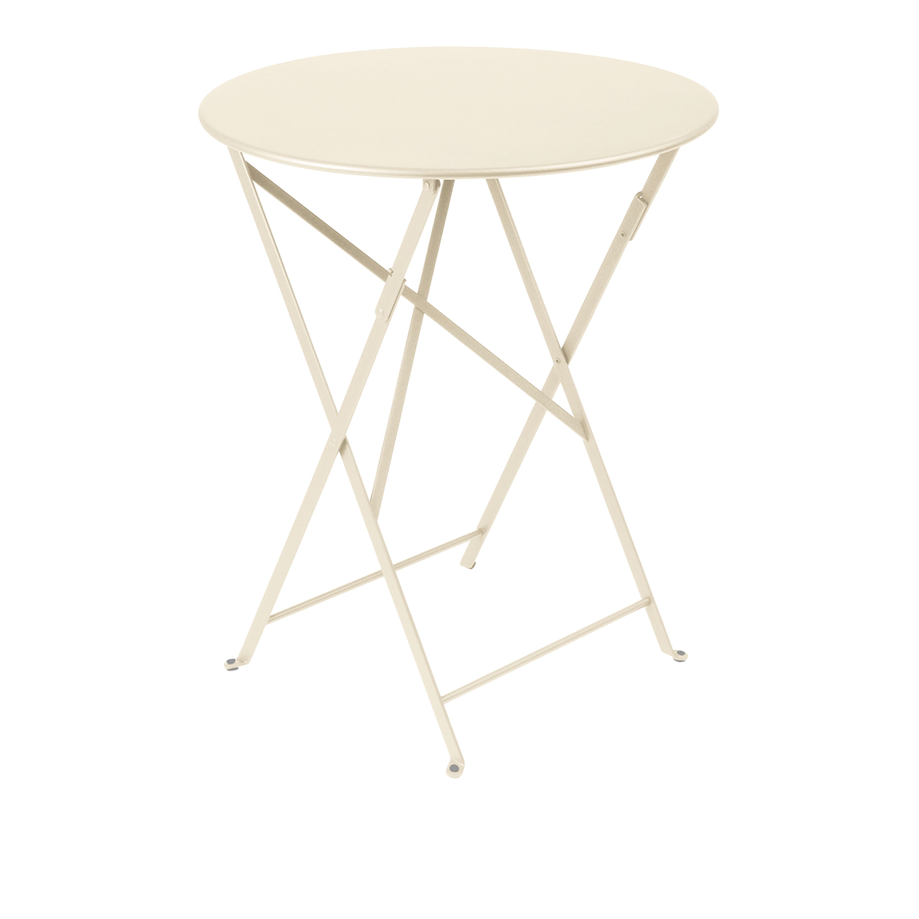 Fermob - Bistro Table Ø60 cm - Latte Beige - Småbord och sidobord utomhus - Beige - Metall | Utemöbler - Utebord - Småbord Och Sidobord Utomhus | Möbelexperten
