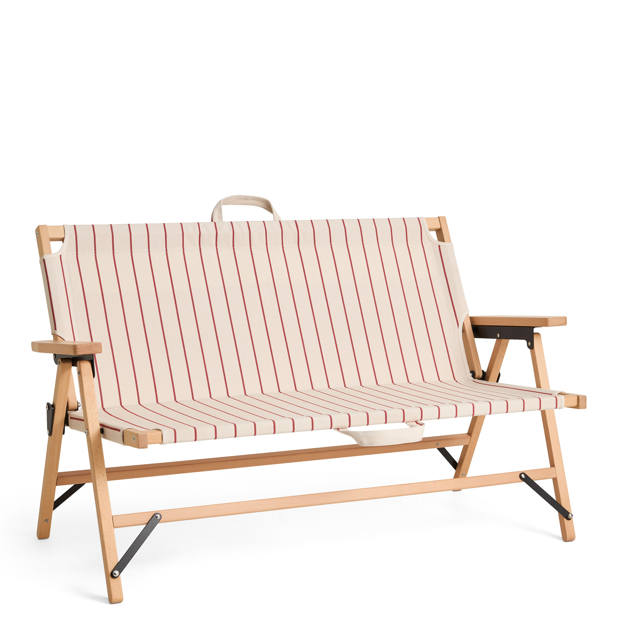 HAY - Outdoor Market Folding Sofa beige with red stripe - Soffor utomhus - Jasper Morrison - Trä | Utemöbler - Loungemöbler - Soffor Utomhus | Möbelexperten