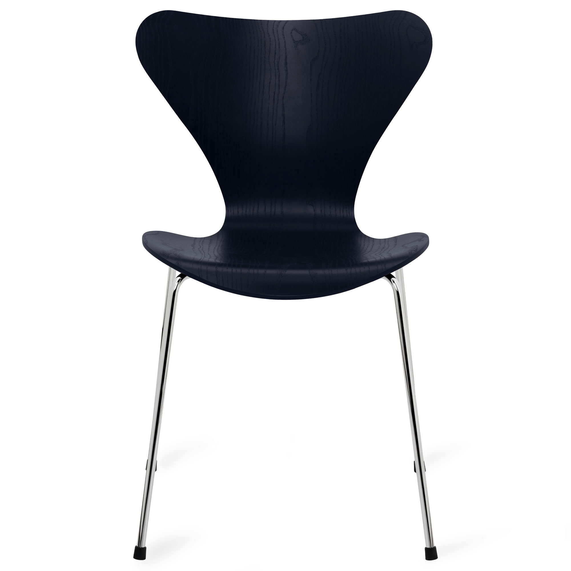 Fritz Hansen - Sjuan 3107 stol färgad askfanér chrome / midnight blue - Matstolar - Arne Jacobsen - Blå - Metall/Trä | Möbler - Stolar Och Pallar - Matstolar | Möbelexperten