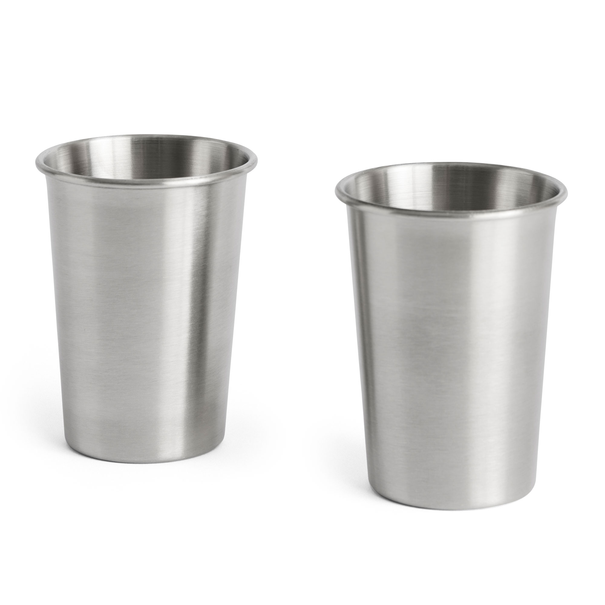 HAY - Outdoor Market Steel Cup Set of 2 medium - Kaffekoppar - Jasper Morrison - Silver - Metall