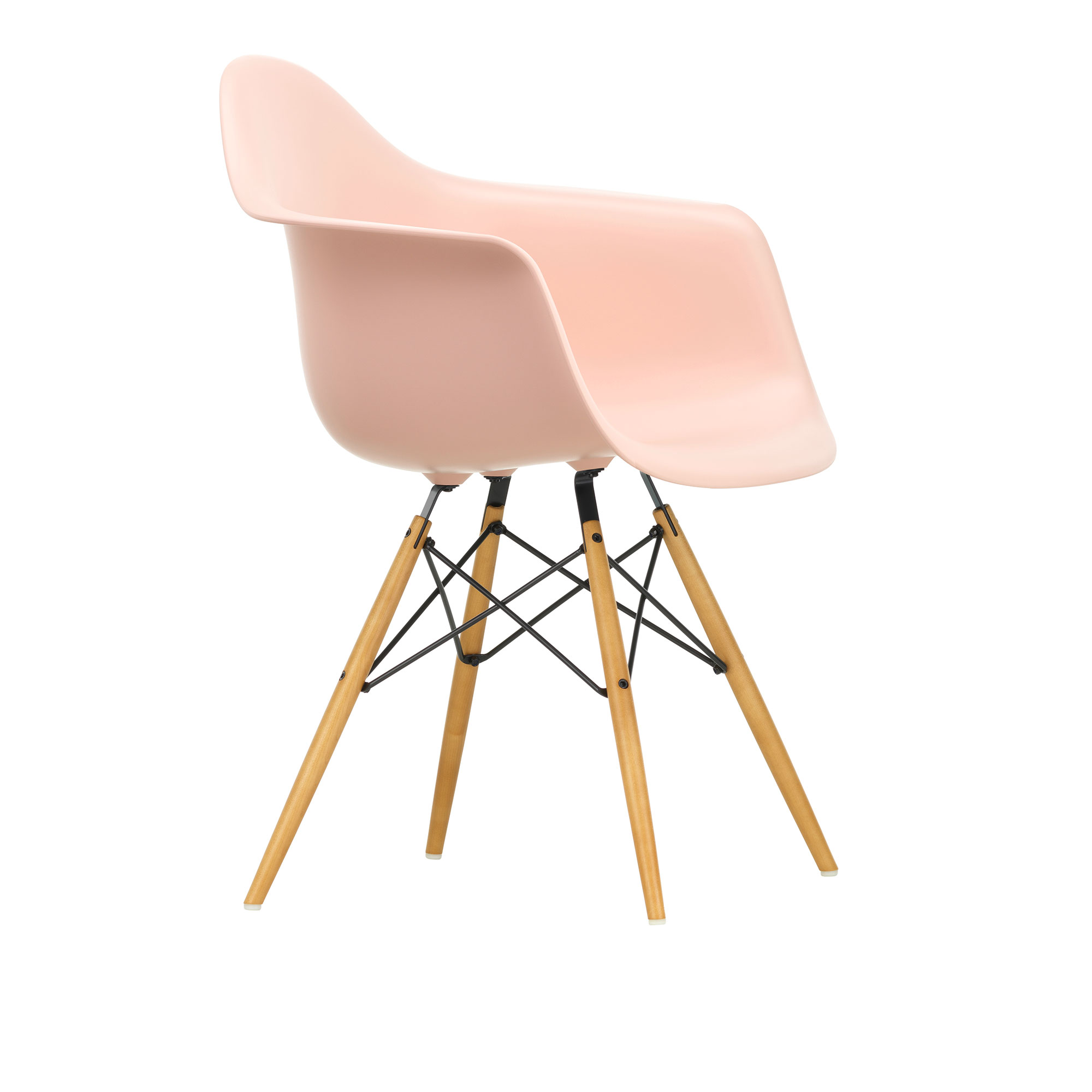 Vitra - Eames Plastic Armchair DAW - 41 Pale Rose - Golden Maple - Matstolar - Charles & Ray Eames - Rosa - Metall/Trä/Plast