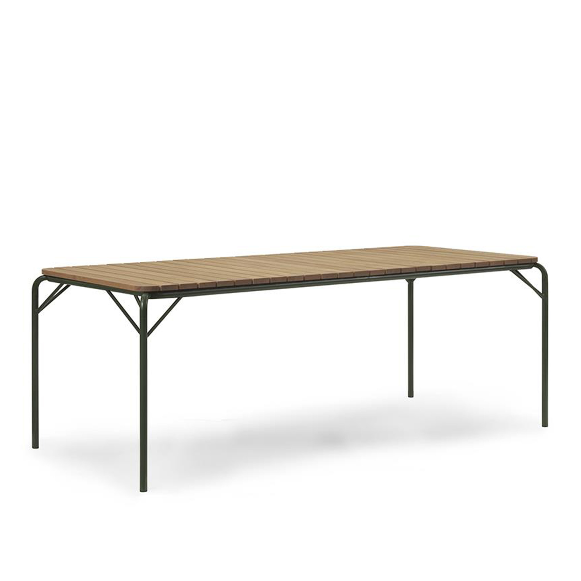 normann copenhagen - vig table 90 x 200 cm robinia - dark green - matbord utomhus - simon legald - grön - metall/trä