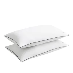Percale Crisp White/Black örngott 2-pack