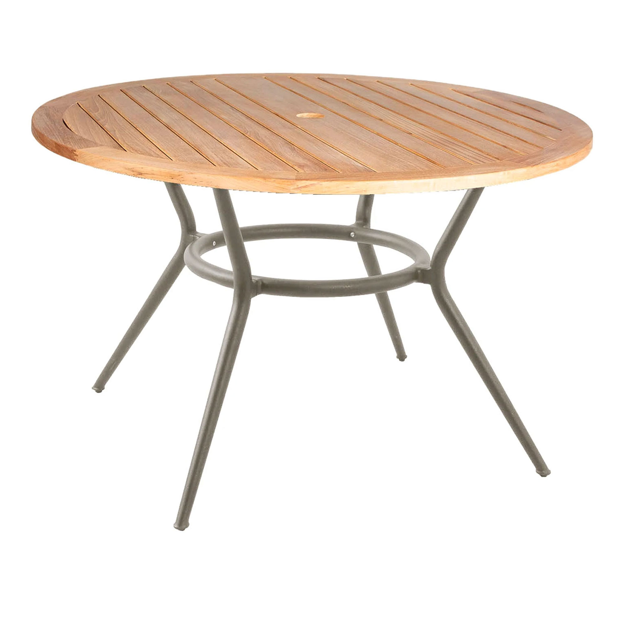 Cane-Line - Joy Round Table 120 cm Teak / Taupe - Matbord utomhus - Cane-line Design Team - Beige - Naturmaterial/Metall | Utemöbler - Utebord - Matbord Utomhus | Möbelexperten