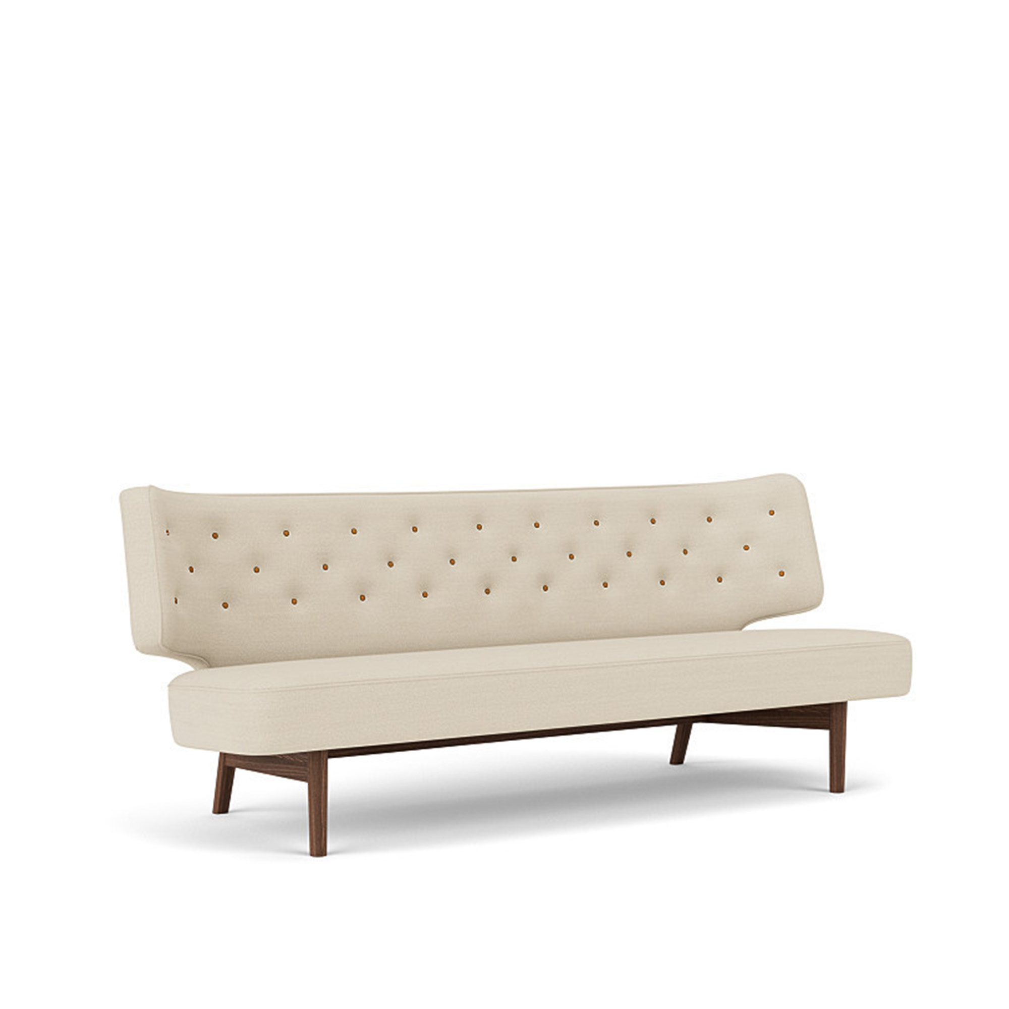 Audo Copenhagen - Radiohus Sofa P2 Walnut / Buttons Dakar 0250 / Hallingdal 0200 - Soffor - Vilhelm Lauritzen - Beige