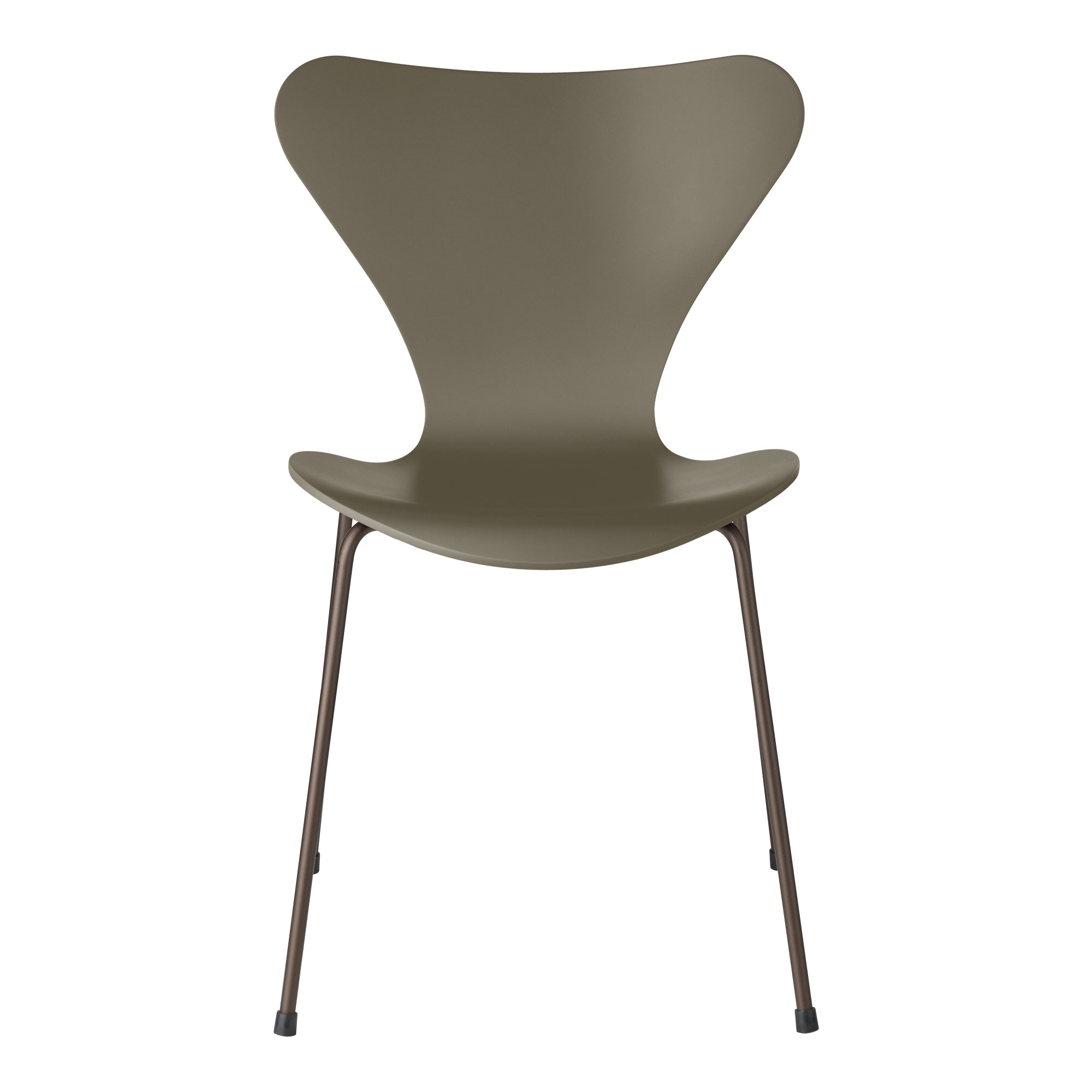 Fritz Hansen - Sjuan 3107 Olive Green Lackad/Brown Bronze - Matstolar - designer_arne_jacobsen - Grön - Metall/Trä