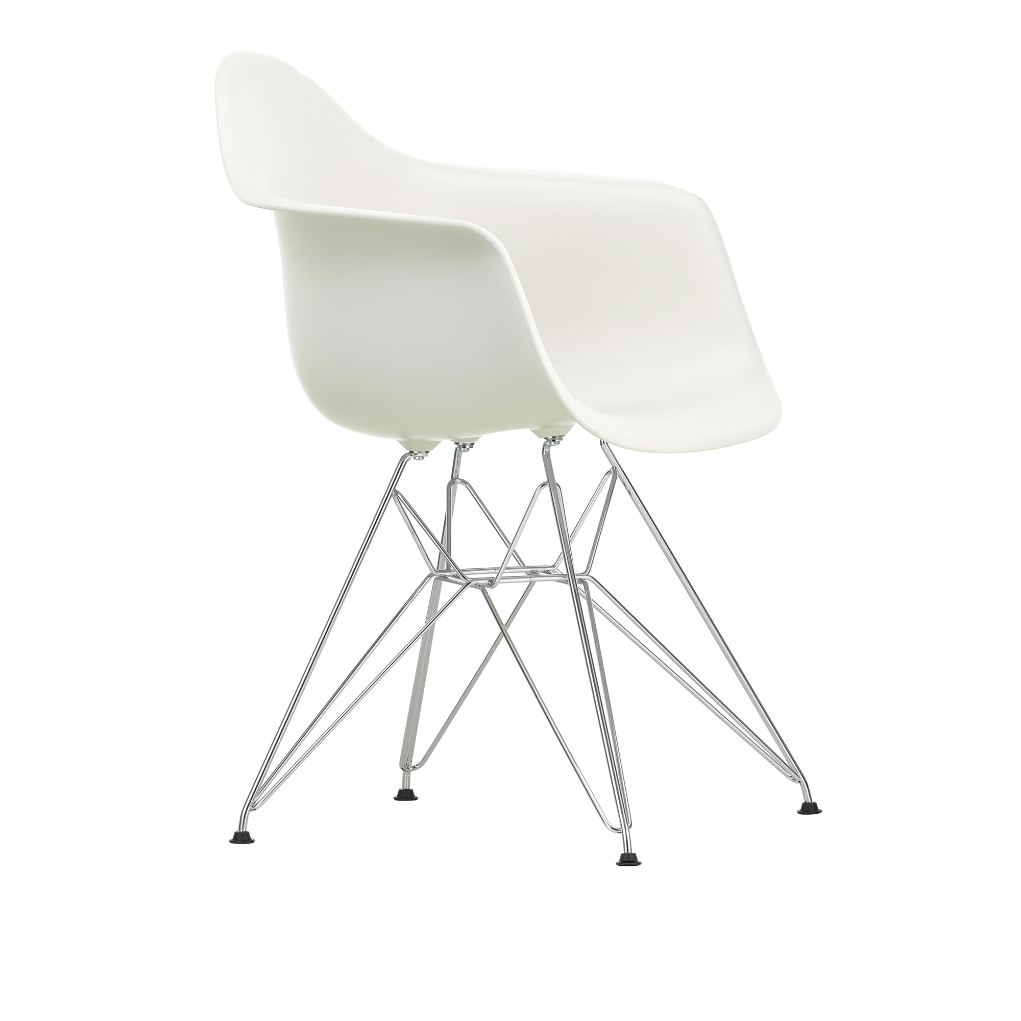 Vitra - Eames Plastic Armchair DAR - 04 White - Chrome Base - Matstolar - Charles & Ray Eames - Vit - Metall/Plast