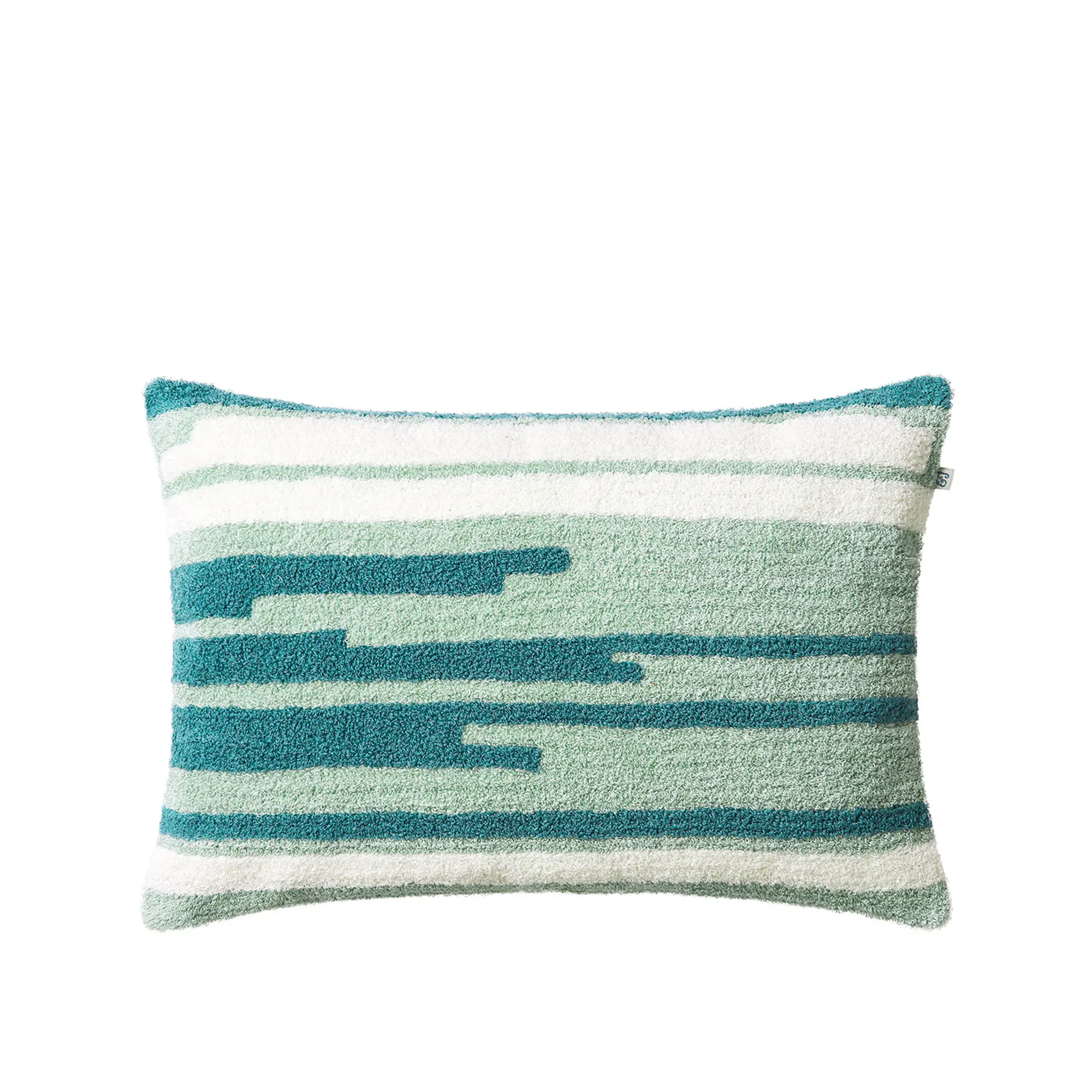Putetrekk bouclé stripete asis himmelblå aqua offwhite 40x60 cm