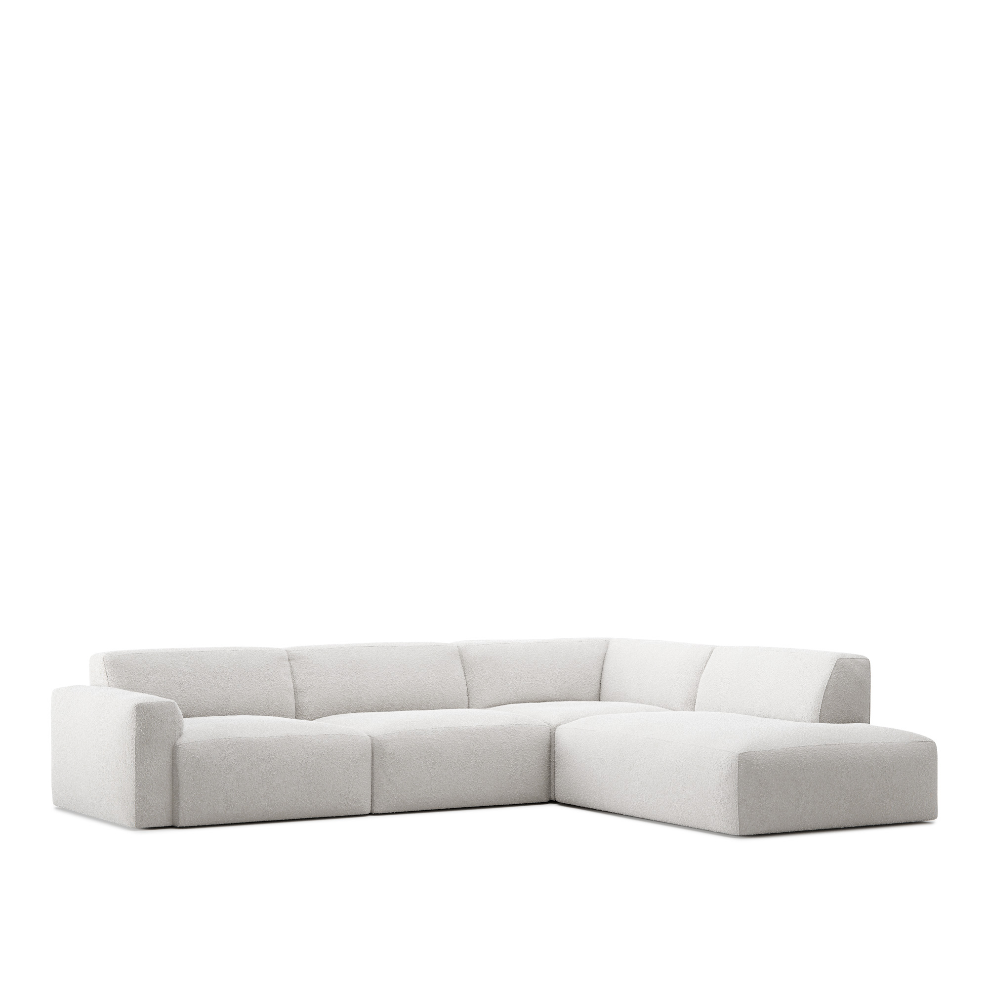 no ga - brick 4-seater corner open end right med avtagbar klädsel – ascot white - soffor - vit