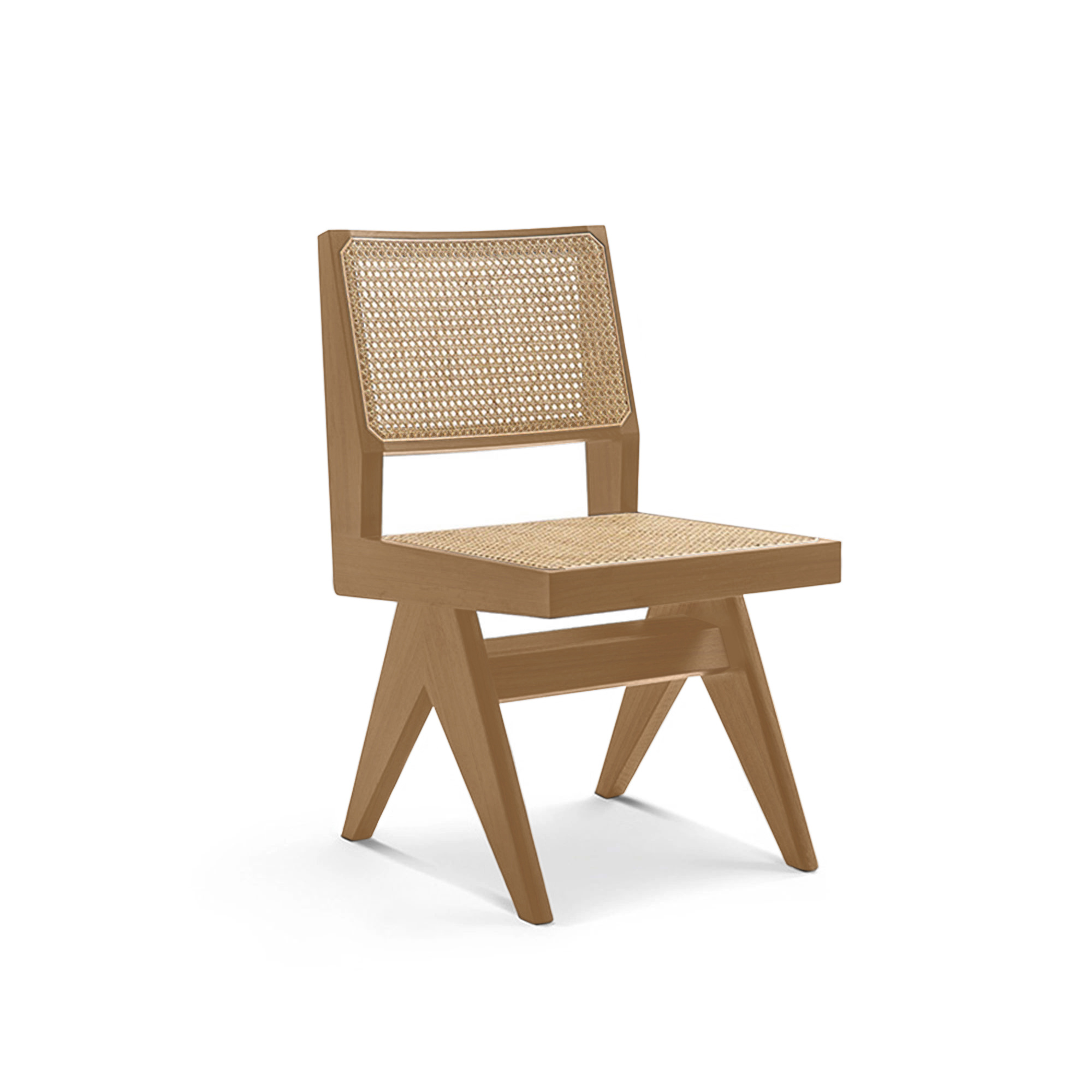Cassina - 055 Capitol Complex Chair - Natural Oak - Spisestoler - Pierre Jeanneret - Tre farget - Tre