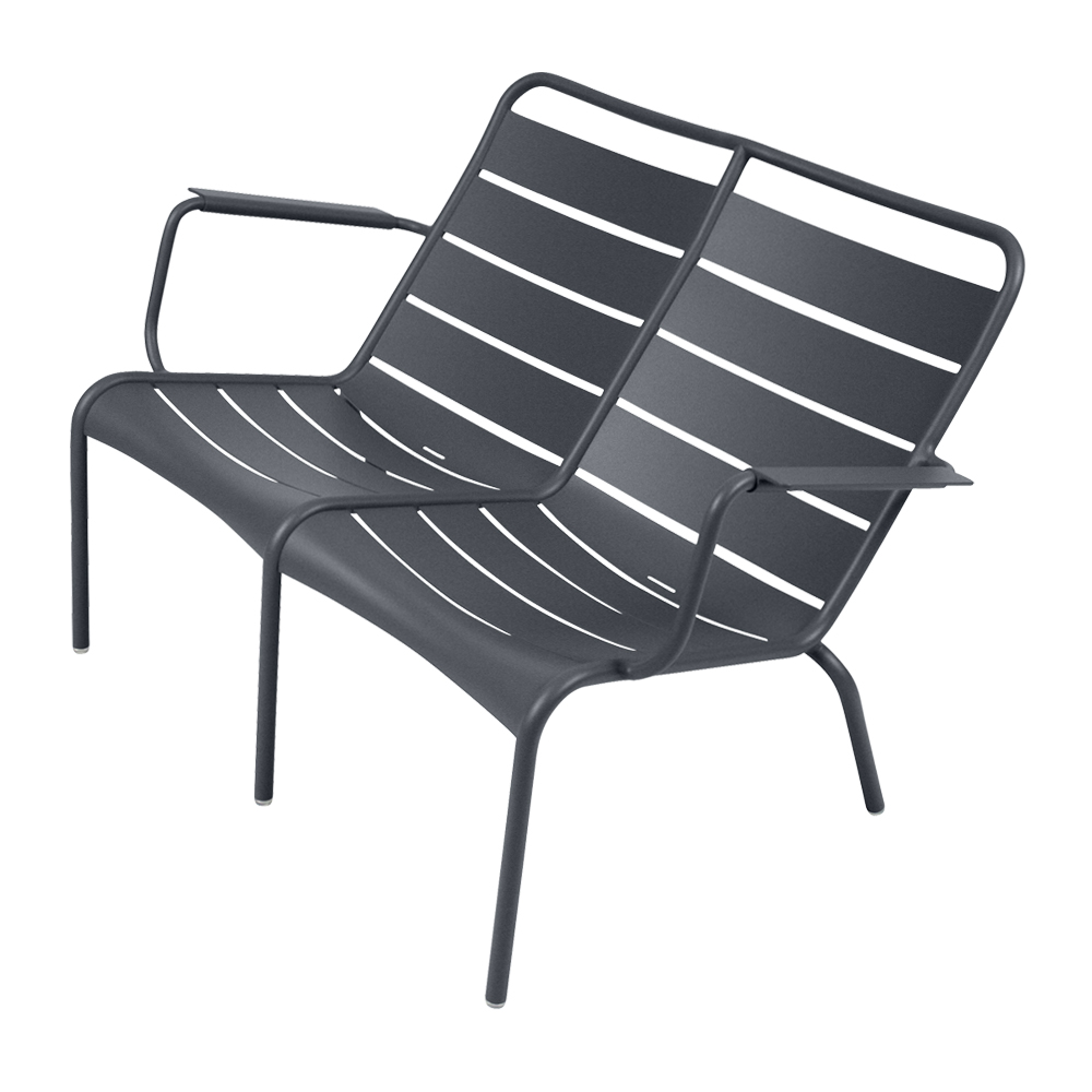 Fermob - Luxembourg Duo Low Armchair Anthracite 47 - Fåtöljer utomhus - Frédéric Sofia - Metall | Utemöbler - Loungemöbler - Fåtöljer Utomhus | Möbelexperten