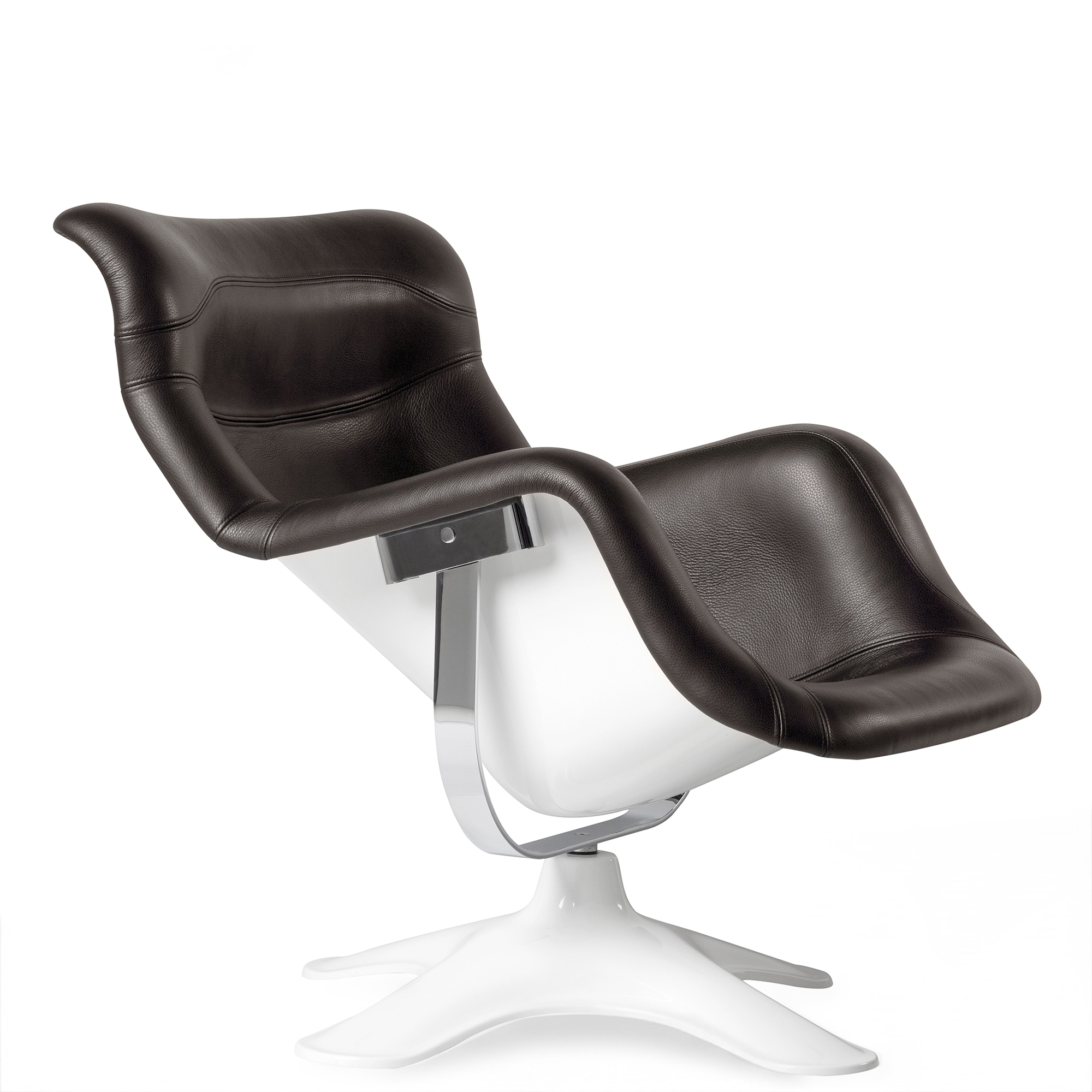Artek - Karuselli Fåtölj, Läder L1, Prestige Dark Brown - Fåtöljer - Yrjö Kukkapuro - Brun - Läder/Metall/Syntetiskt | Möbler - Fåtöljer Och Puffar - Fåtöljer | Möbelexperten