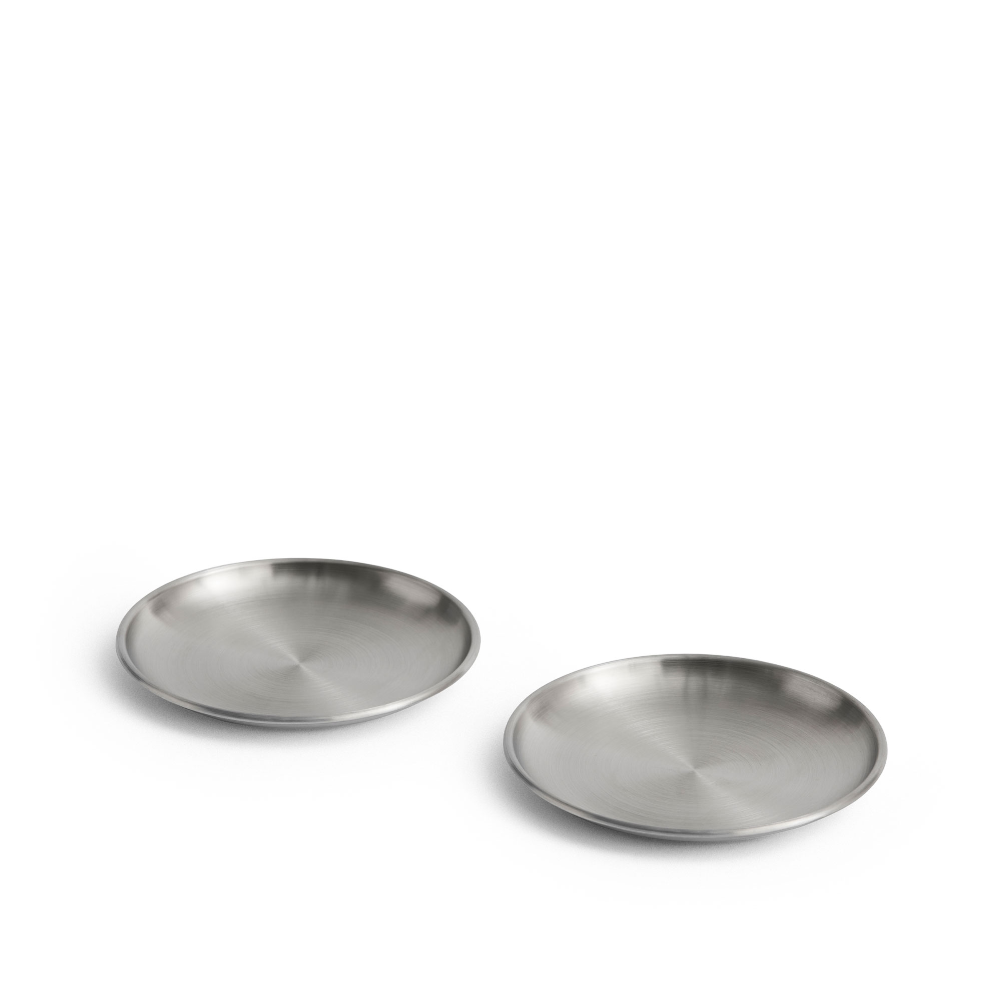 HAY - Outdoor Market Steel Plate Set of 2 small - Mattallrikar - Jasper Morrison - Silver - Metall