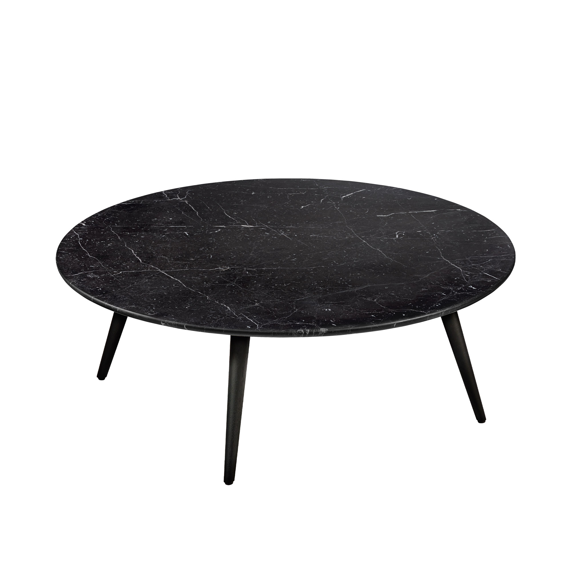 Walter Knoll - 375 Side Table T2, Nero Marquina, Oak Burned, H: 33, Ø: 97 - Sofabord - Walter Knoll Team - Svart - Tre/Stein
