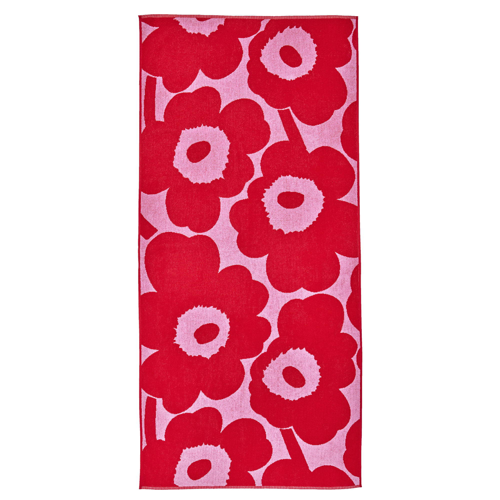 Marimekko - Unikko badhandduk 70x150 cm Pink Red - Handdukar och badlakan - Maija Isola | Textilier - Badrumstextilier - Handdukar Och Badlakan | Möbelexperten