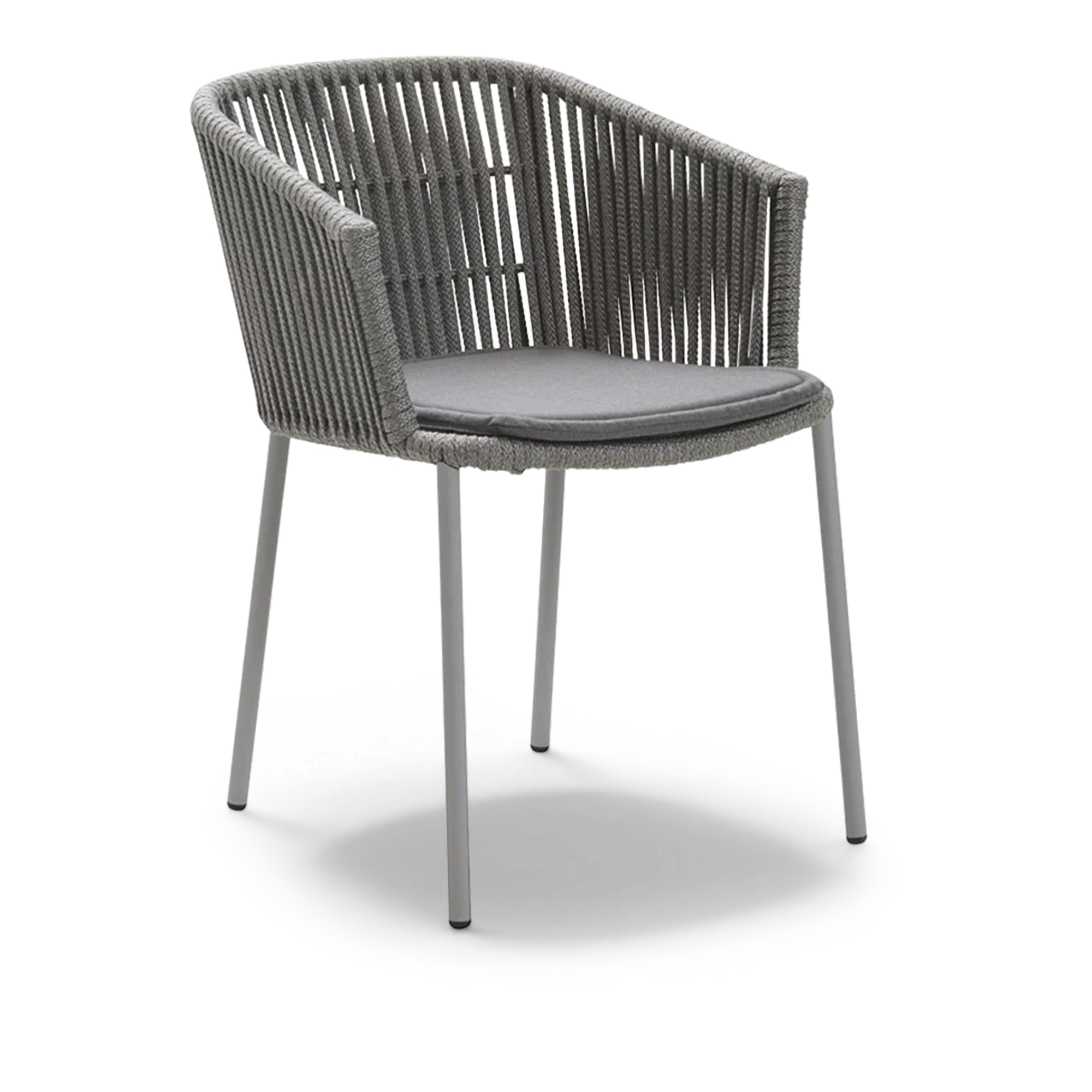 Cane-Line - Moments Stol Stapelbar, Grey, No Cushion - Matstolar utomhus - Foersom & Hiort-Lorenzen MDD - Grå - Metall/Syntetiskt | Utemöbler - Utestolar - Matstolar Utomhus | Möbelexperten