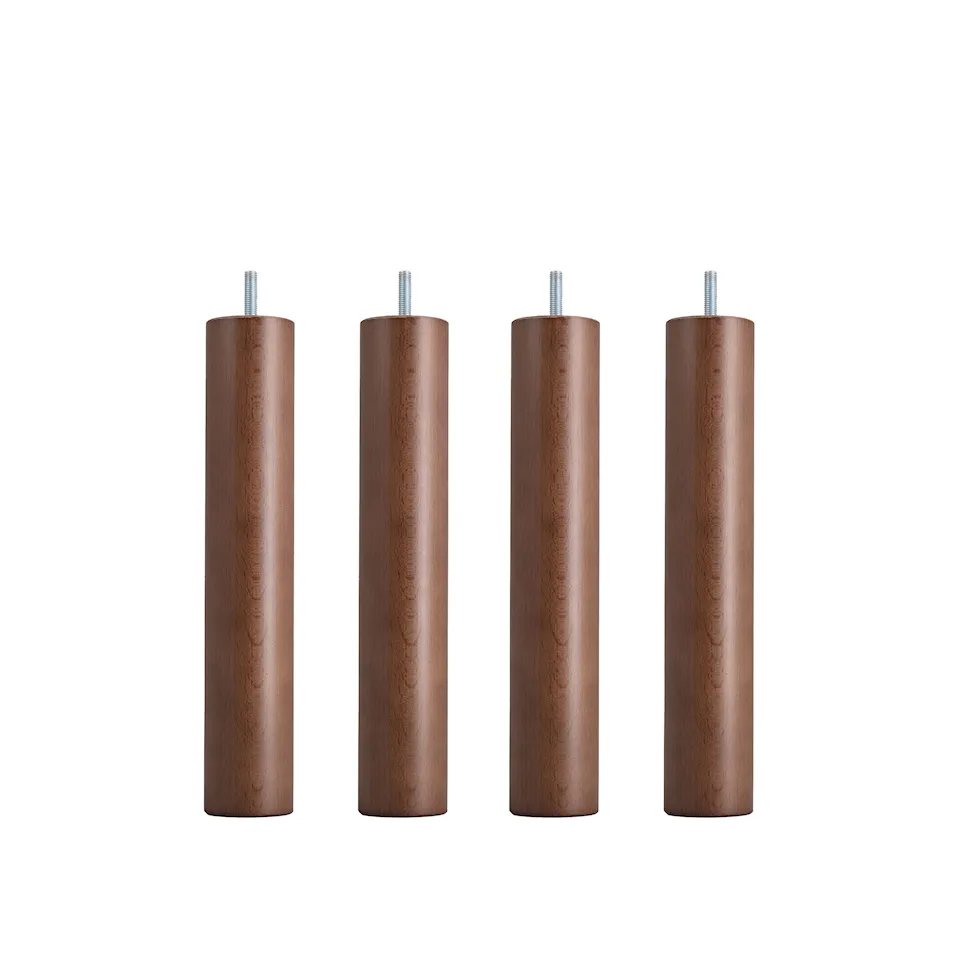 Dux SC sängben rund valnöt 4-pack