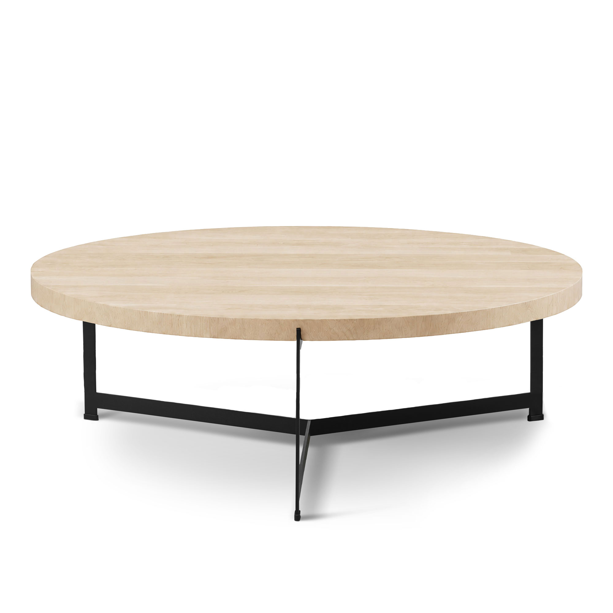 Dk3 - Plateau Coffee Table - Ø 80 cm - Höjd 35 cm, Skiva i Vitoljad ek, Underrede i Svart pulverlackerat stål - Soffbord - Søren Rose Studio - Träfärgad - Metall/Trä | Möbler - Bord - Soffbord | Möbelexperten