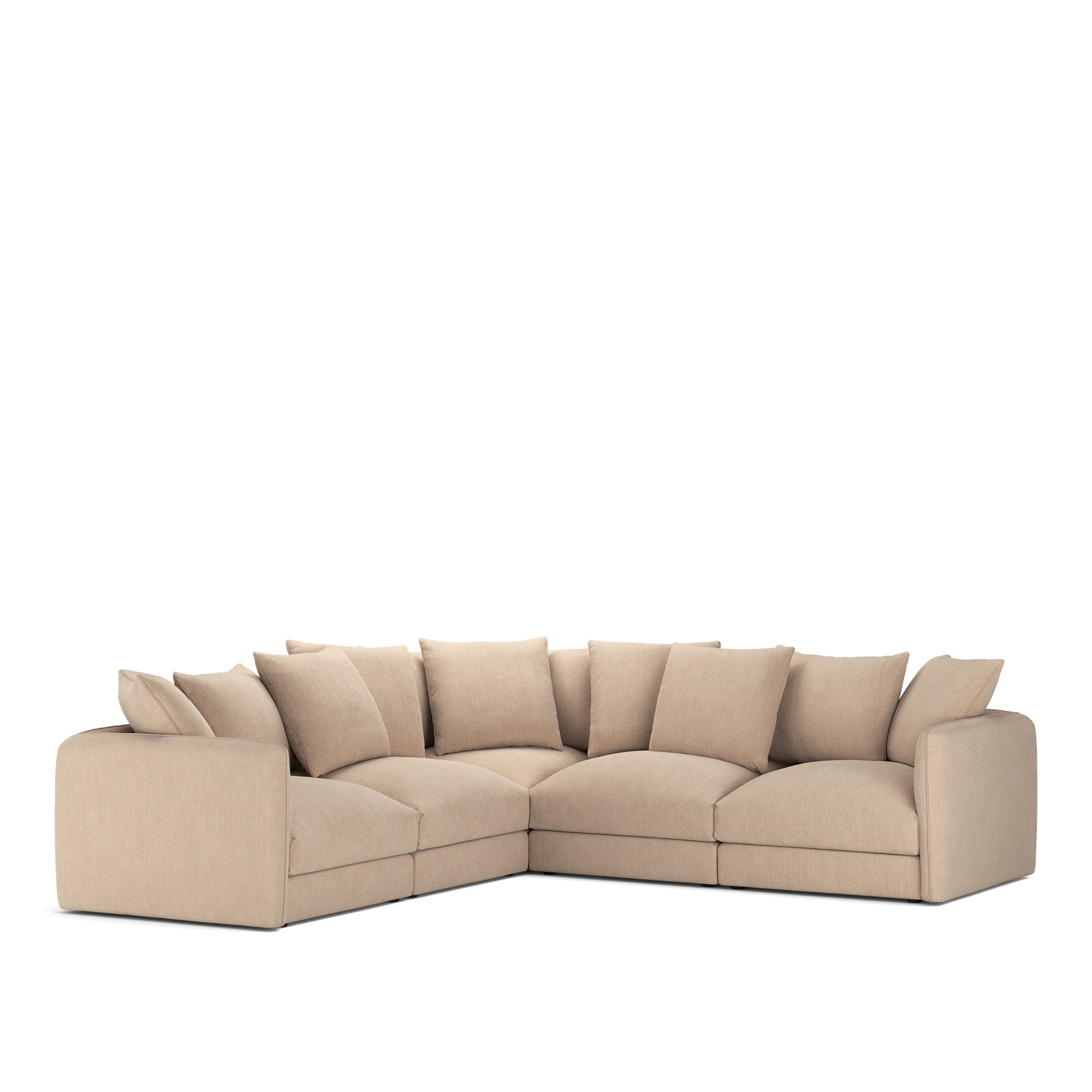 NOGA - Pavarotti 5-Seater Corner Shadow Beige Fixed Upholstery - Soffor
