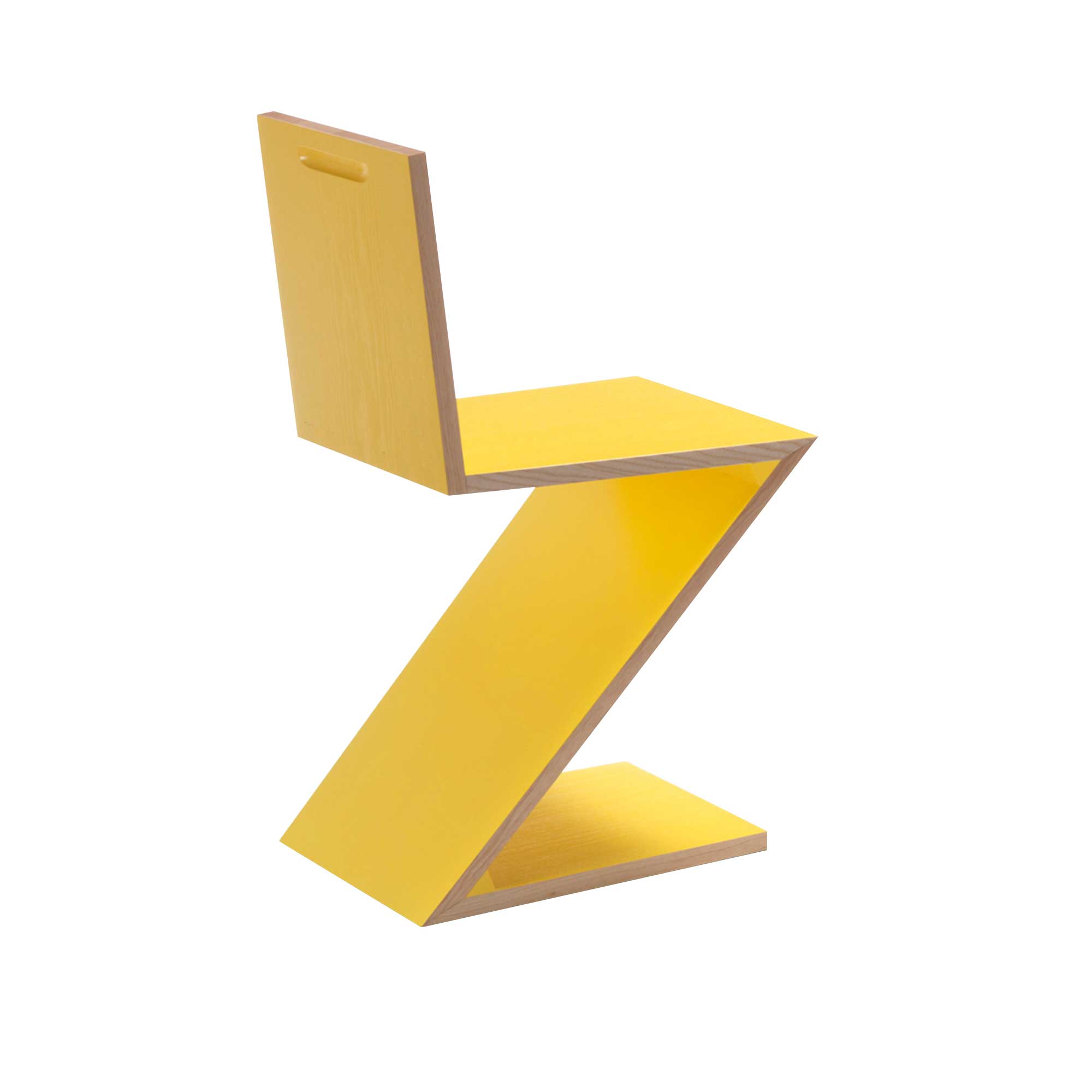 Cassina - 280 Zig-Zag Chair, Ashwood Stained in Yellow, - Spisestoler - Gerrit Rietveld - Gul - Tre