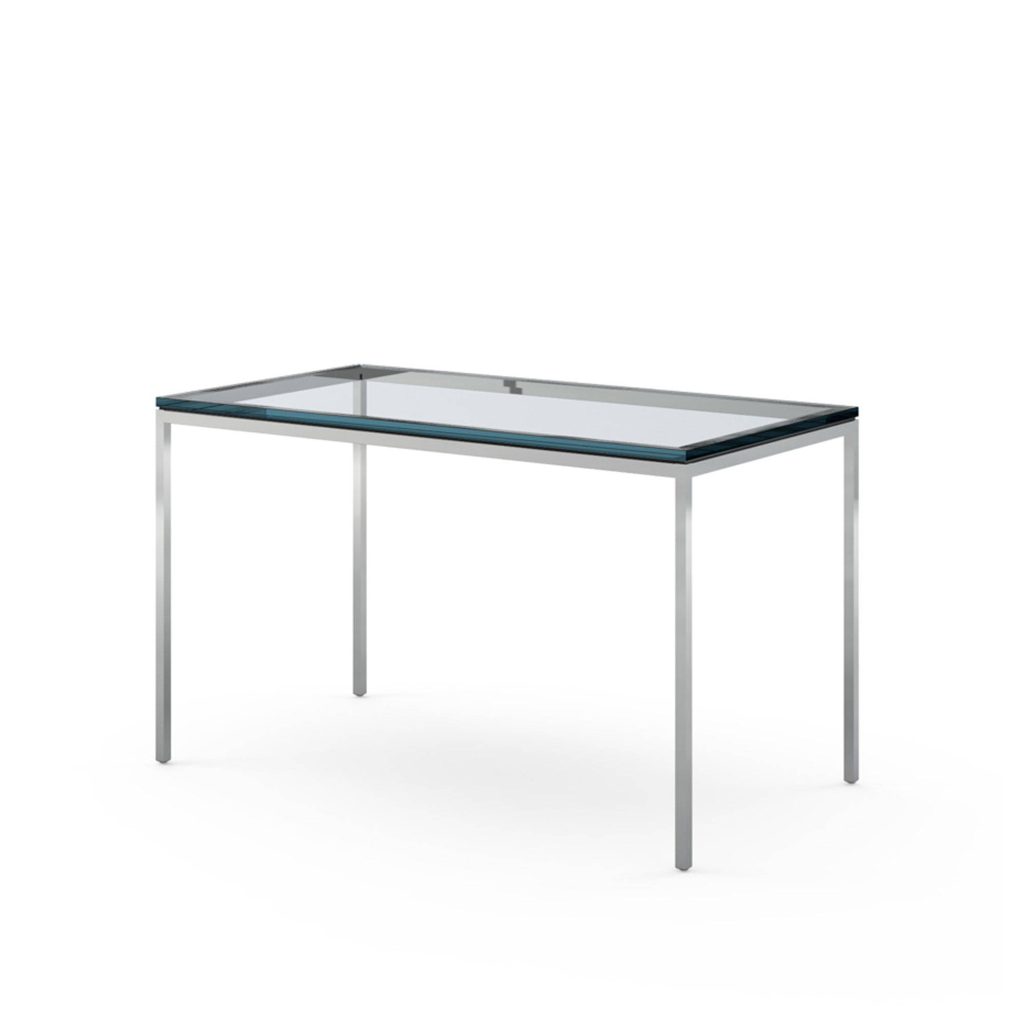 Knoll - Florence Knoll High Table, Rektangulär, 122 x 66 cm, skiva i Klarglas - Matbord - Florence Knoll - Transparent - Glas