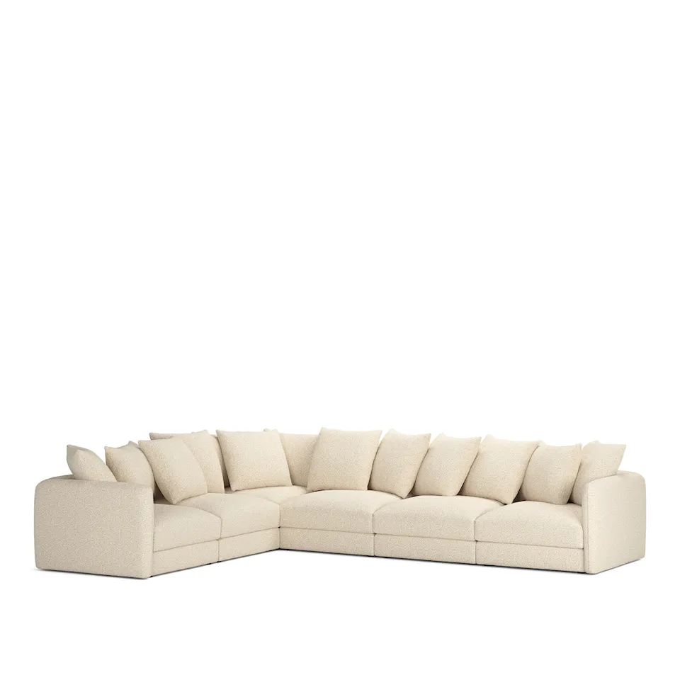 Pavarotti 6-Seater Corner, Fixed Cover, Cushion Variant 01, Vellus 04