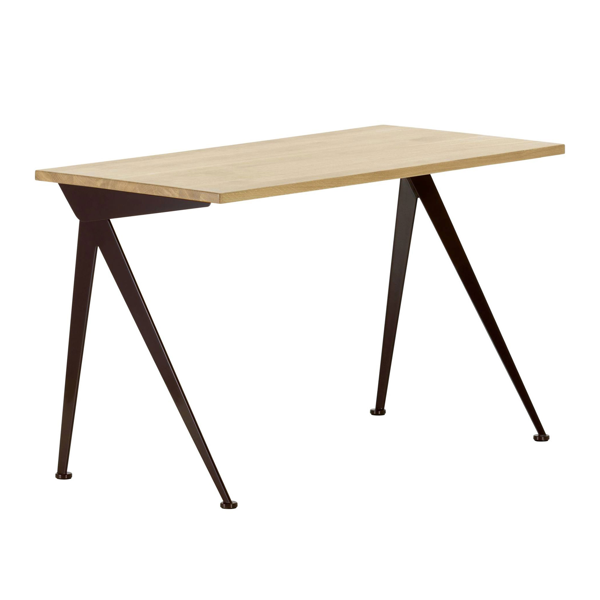 Vitra - Compas Direction, Ek, Japanese Red - Skrivbord - Jean Prouvé - Brun - Metall/Trä