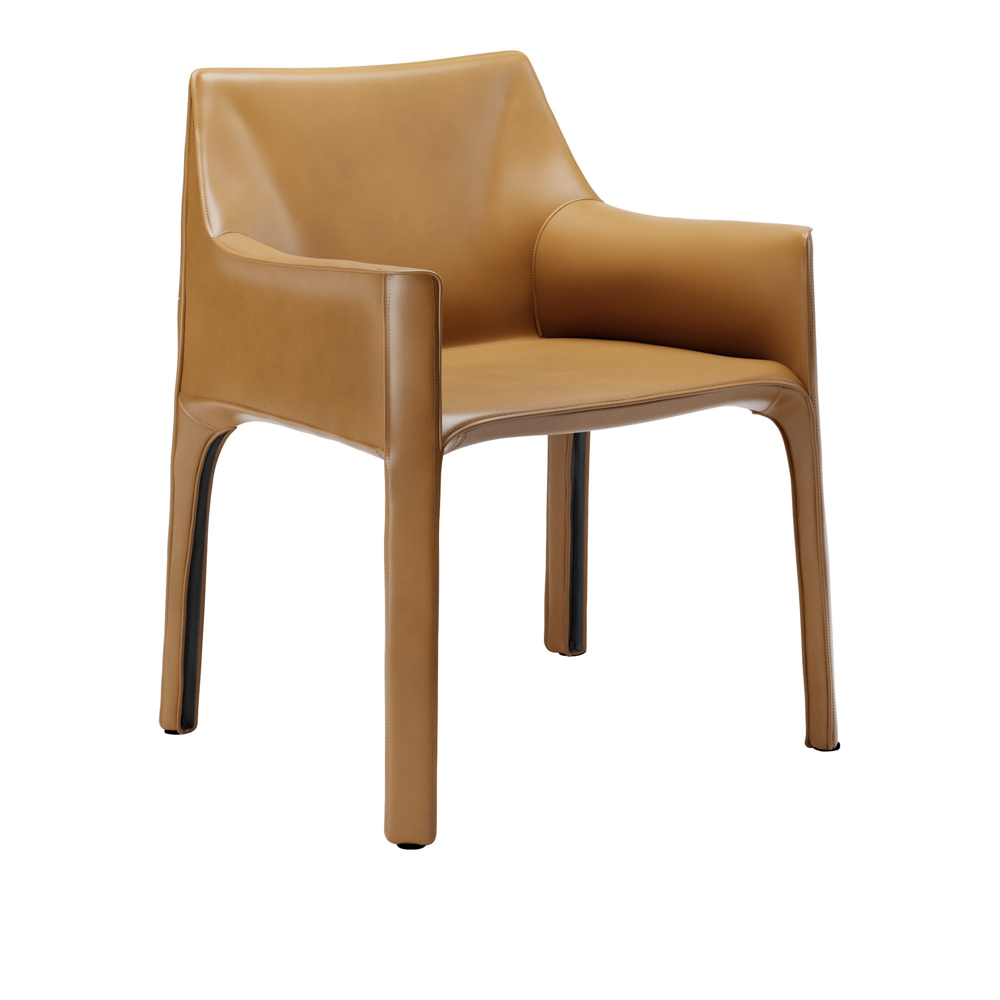 Cassina - 413 Cab, Sadelläder Cognac - Spisestoler - Mario Bellini - Brun - Lær/Metall
