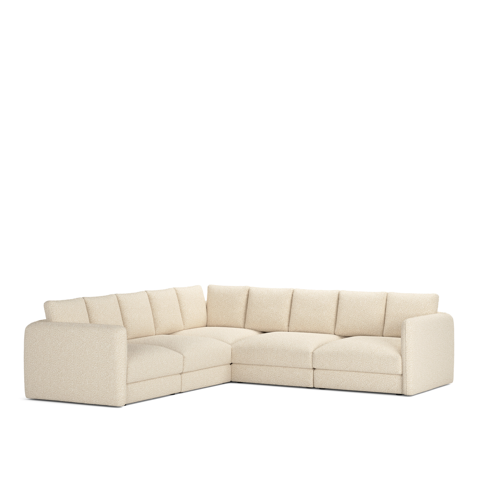 NOGA - Pavarotti 5-Seater Corner, Fixed Cover, Cushion Variant 02, Vellus 04 - Soffor - Beige