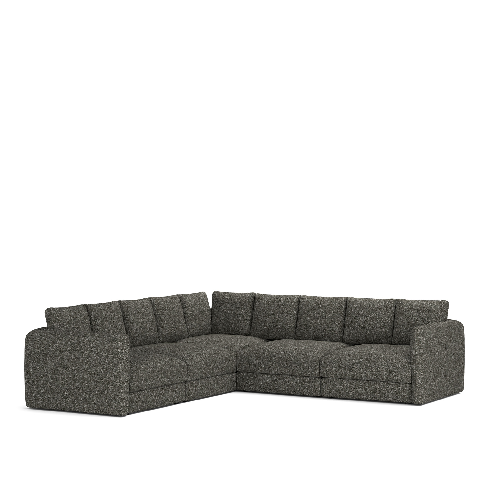 NOGA - Pavarotti 5-Seater Corner, Fixed Cover, Cushion Variant 02, Lucinasco 06 - Soffor - Svart