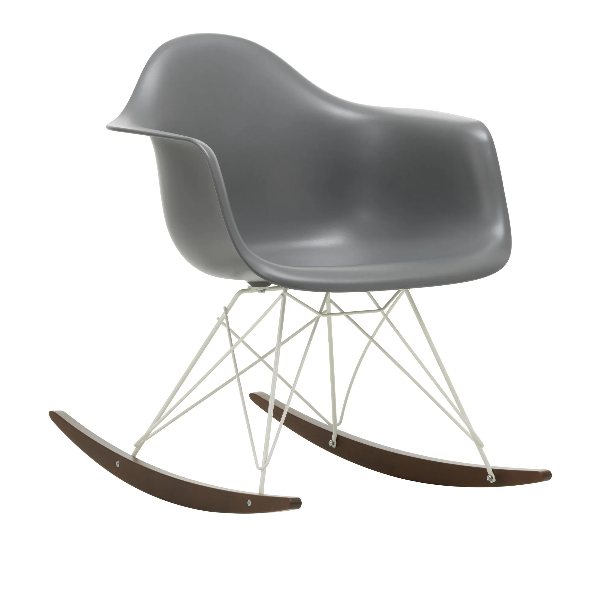 Eames RE Plastic Armchair RAR gungstol White/Dark Maple