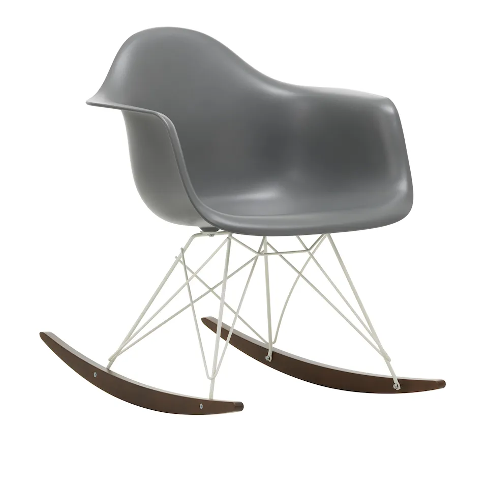 Eames RE Plastic Armchair RAR gungstol White/Dark Maple