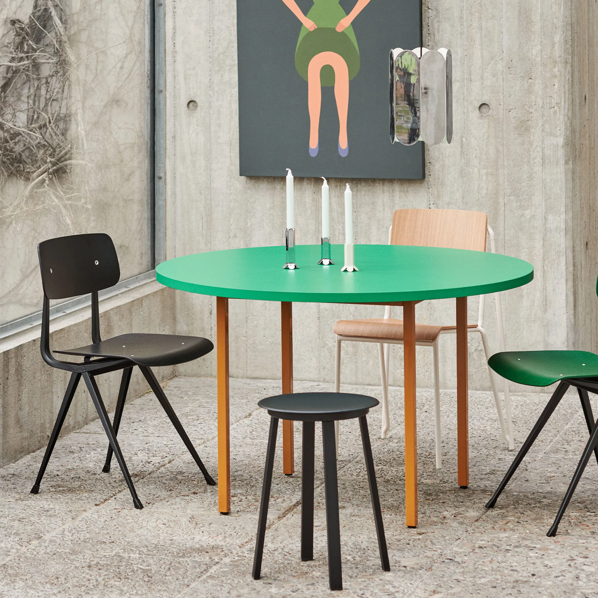 Two-Colour matbord Ø105 cm