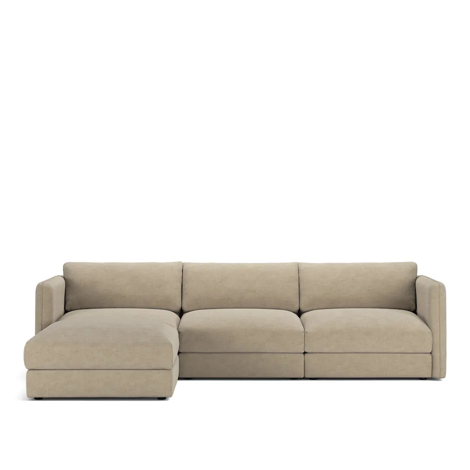 Pavarotti 3-Seater + Footstool, Removable Cover, Cushion Variant 03, Sienna Tonal 01