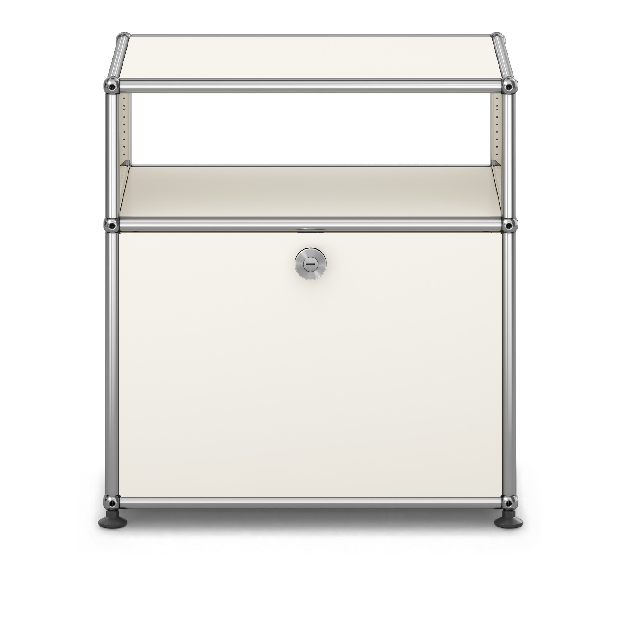 USM - USM Haller Bedside Table M55 Pure White - Sängbord - Fritz Haller & Paul Schärer - Vit - Metall | Möbler - Bord - Sängbord | Möbelexperten