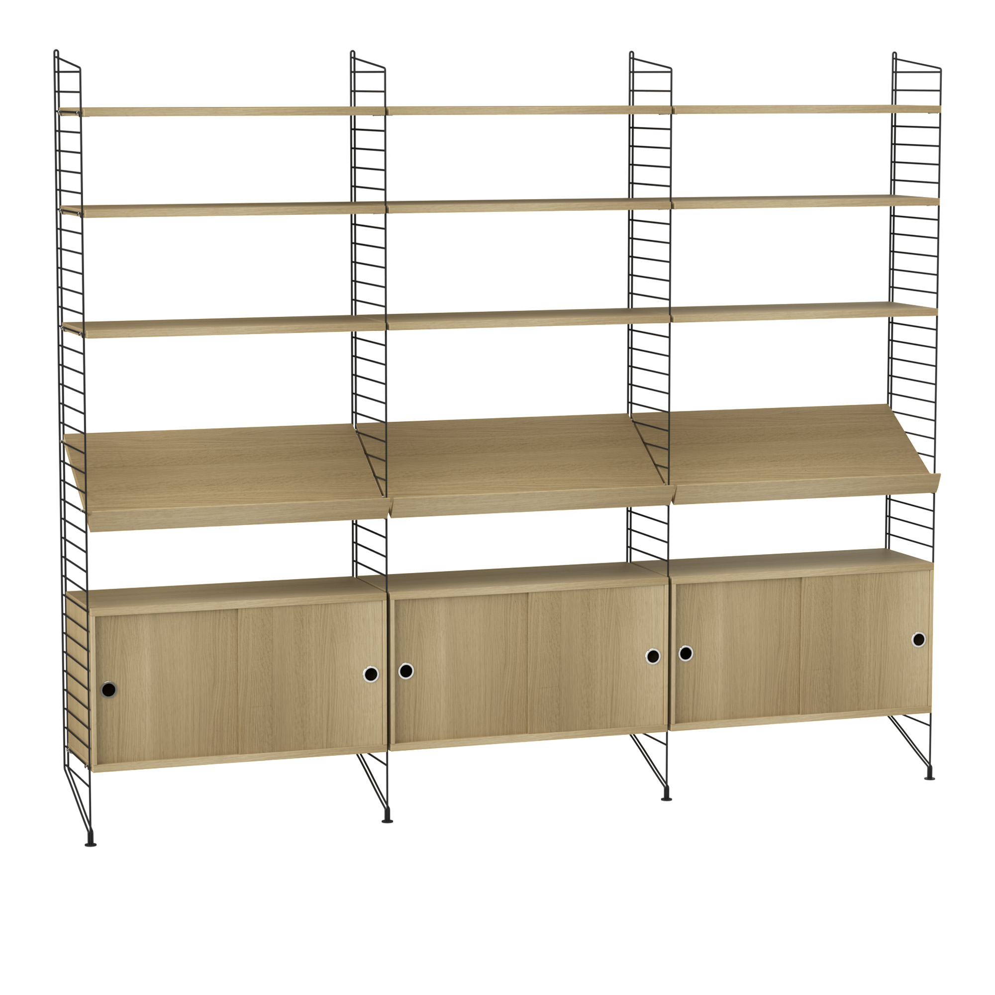 string - vardagsrum hyllsystem g ek/svart - hyllor & hyllsystem - träfärgad