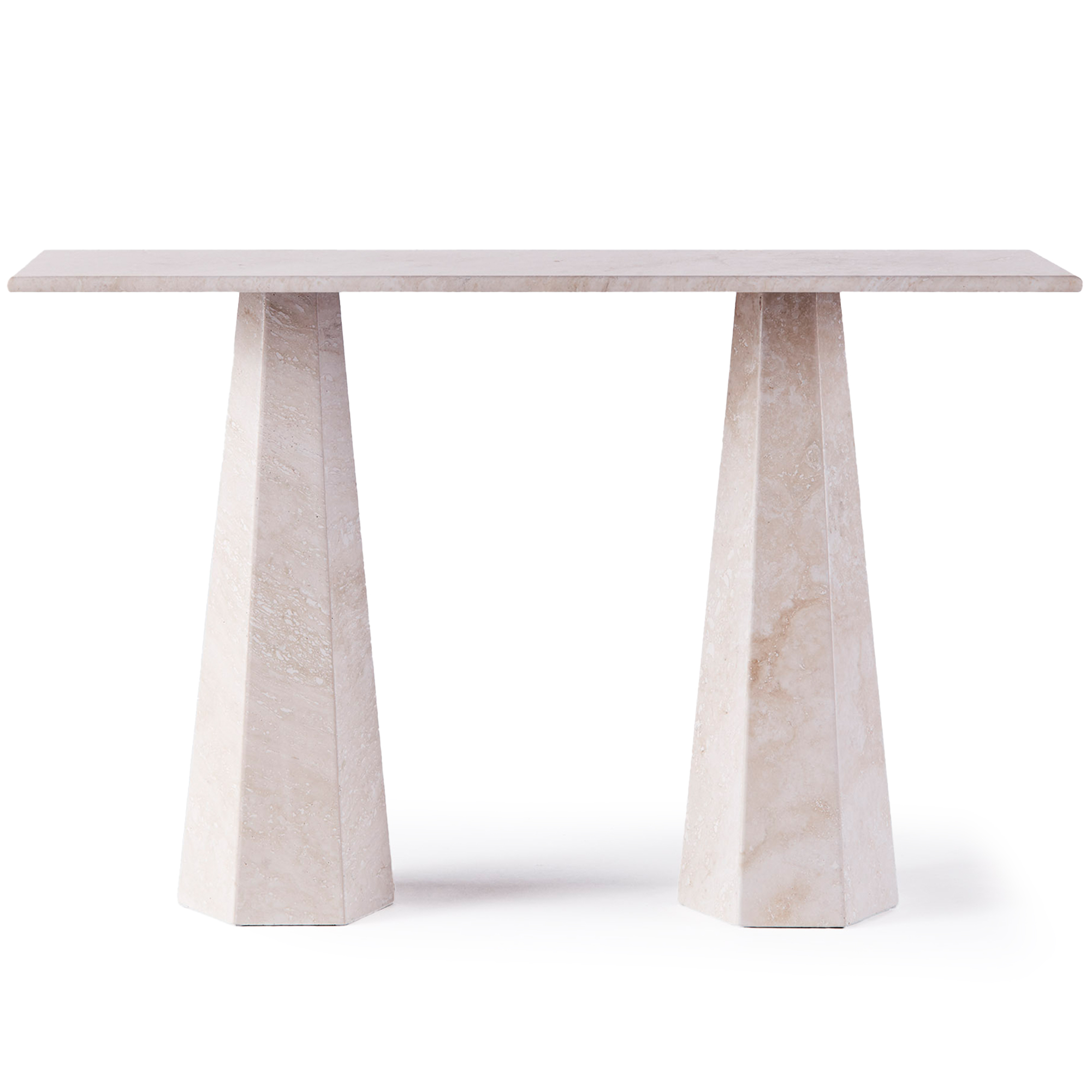 Dusty Deco - Hexagon Console Travertine Bianco - Konsolbord - Edin & Lina Kjellvertz - Vit | Möbler - Bord - Konsolbord | Möbelexperten