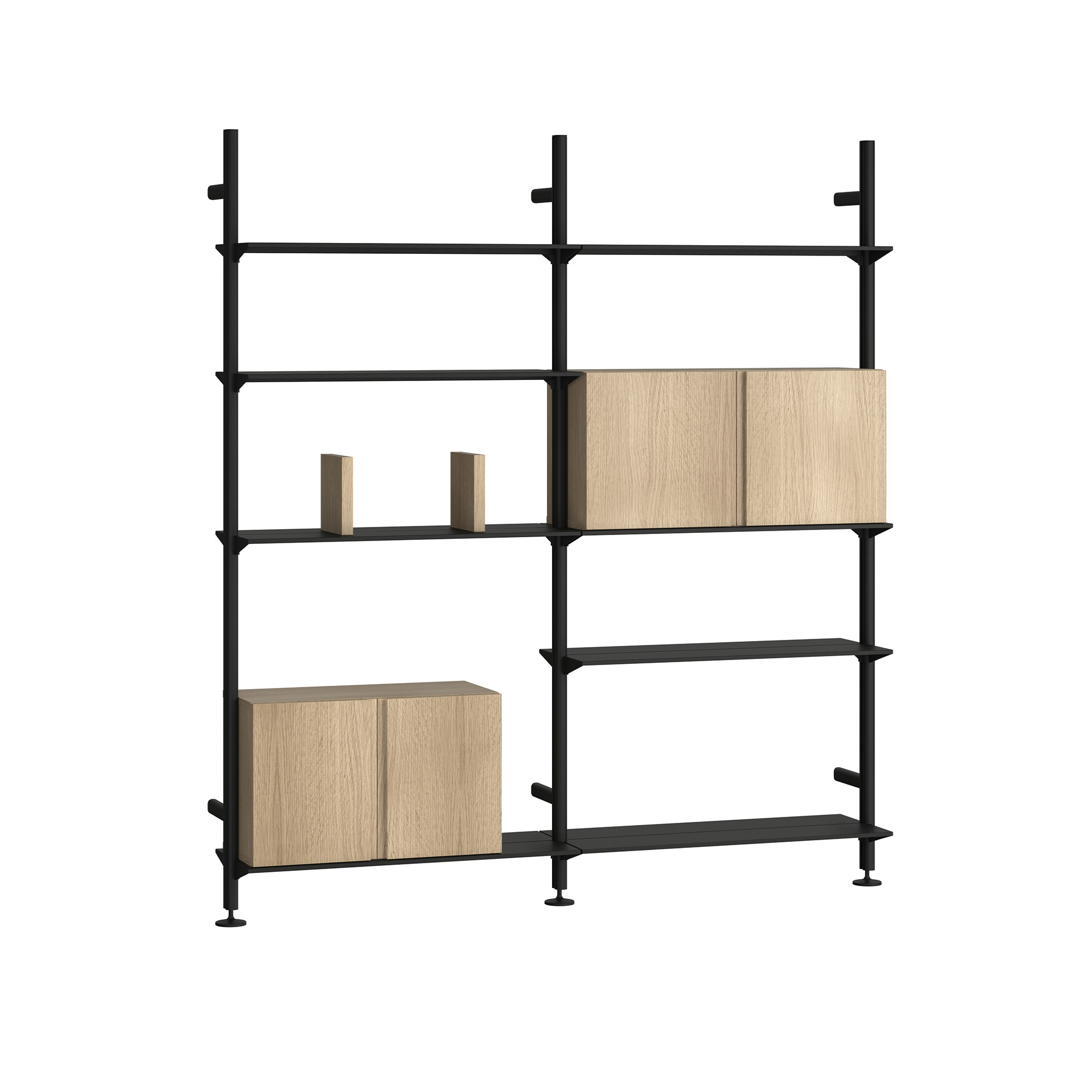 pira - pira g2 w-a 210_205 black gray/white oak - hyllor & hyllsystem - svart - metall/papper/trä