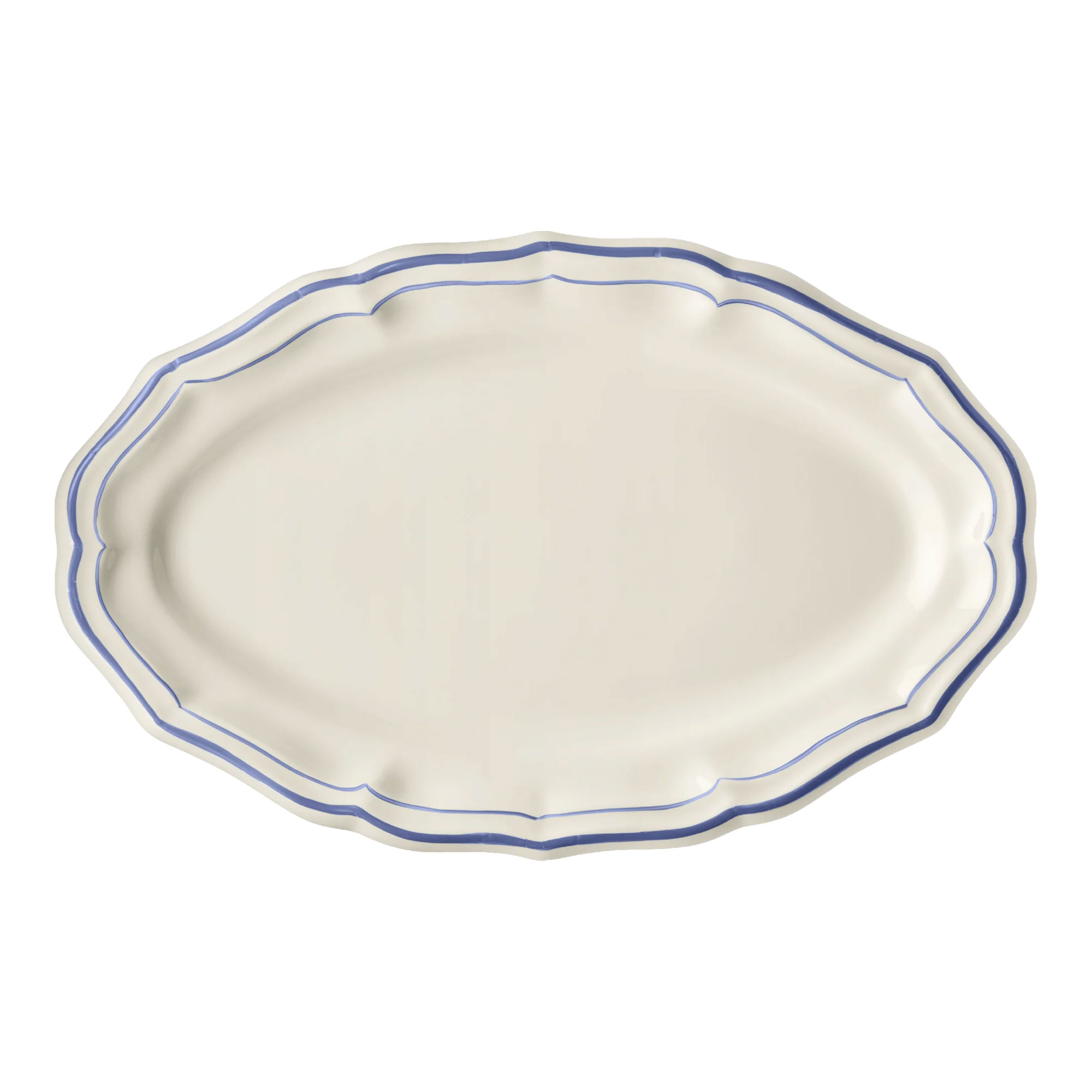 Gien - Filet oval serveringsfat blå - Blå - Keramik