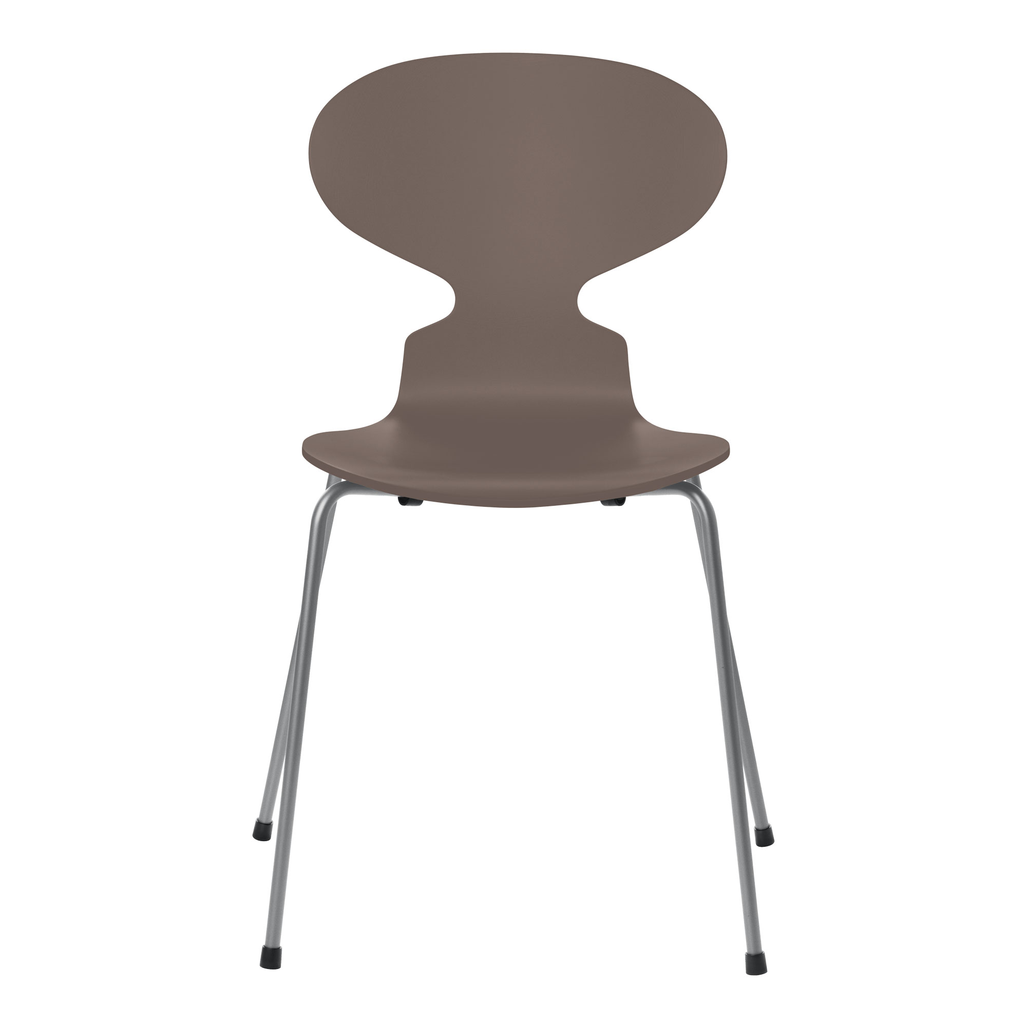 Fritz Hansen - Myran 3100 Deep Clay Lackad/Silver Grey - Matstolar - designer_arne_jacobsen - Brun - Metall/Trä